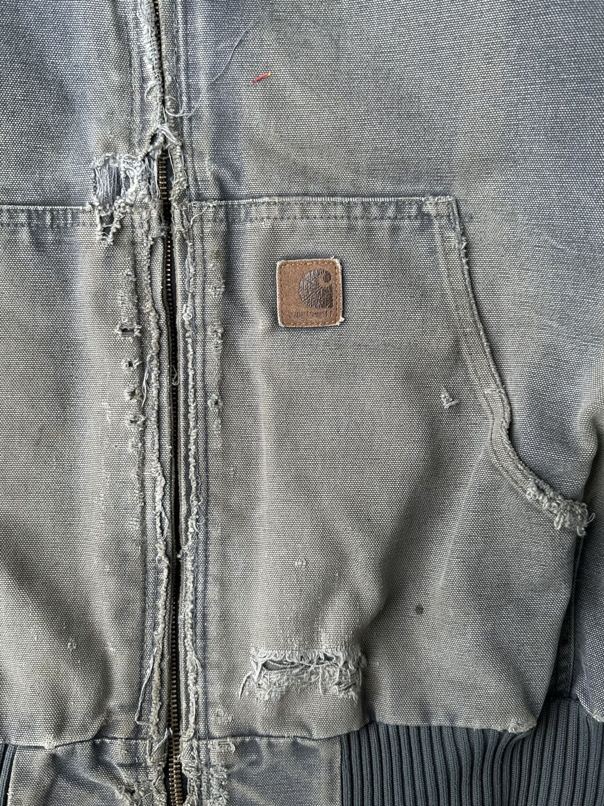 Carhartt Crazy Vintage Faded Carhartt Hooded Jacket J130 Blue/Grey Size US XXL / EU 58 / 5 - 5 Thumbnail