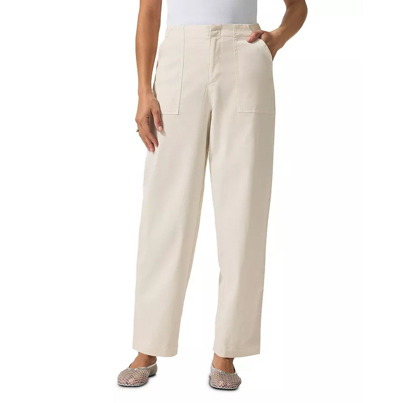 Splendid Women Ivory Lyocell/Cotton Palazzo Pants Size S
