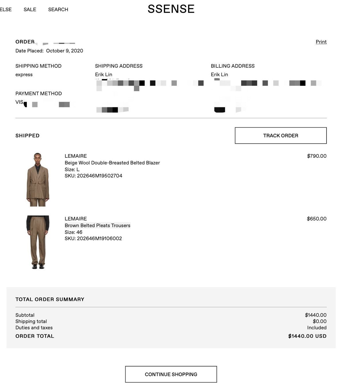 Lemaire LEMAIRE Brown Wool Suits Size 46L - 6 Thumbnail