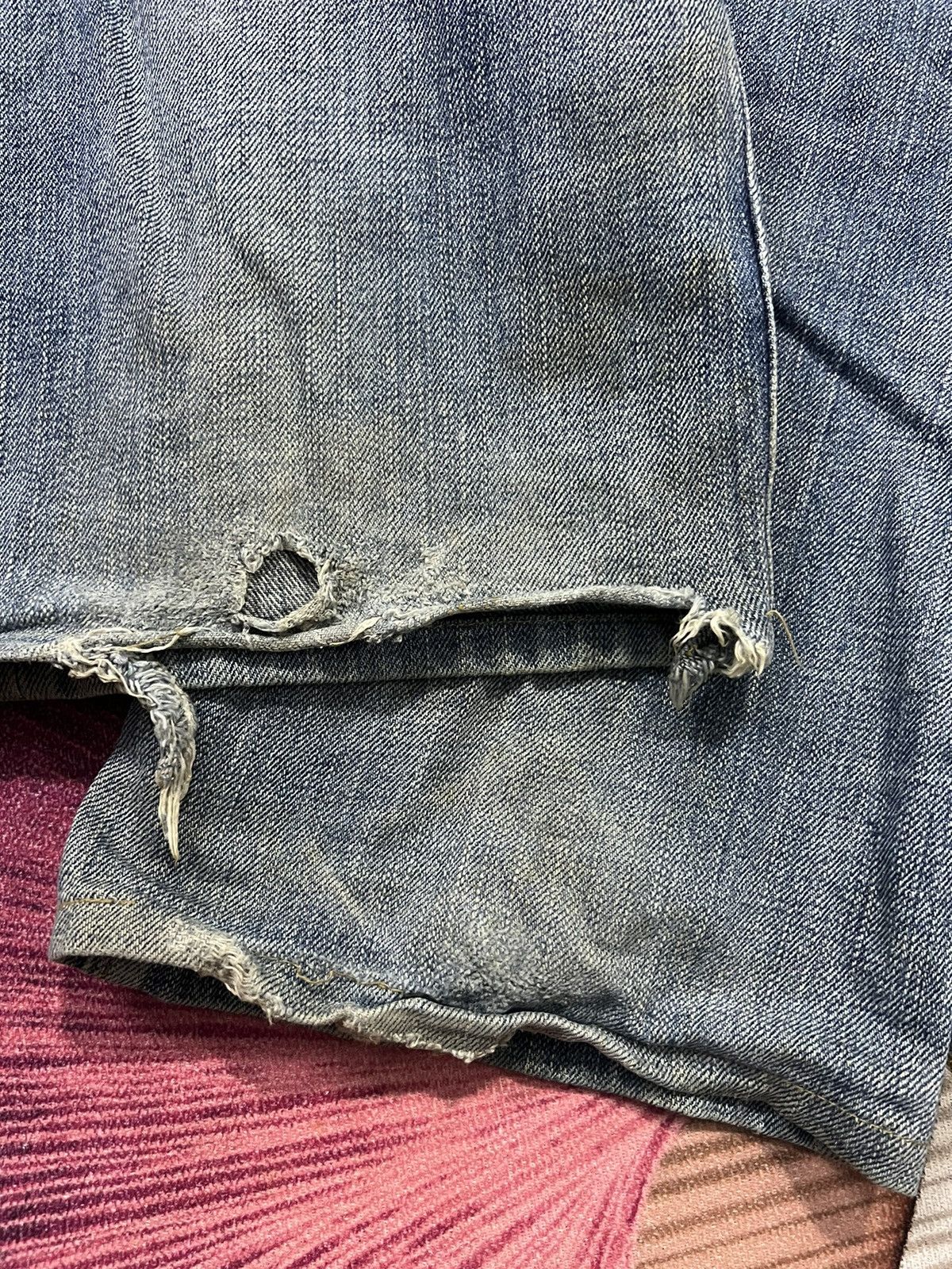 Edwin × Japanese Brand VINTAGE EDWIN HALF SELVEDGE DISTRESSED JEANS Size US 34 / EU 50 - 14 Thumbnail