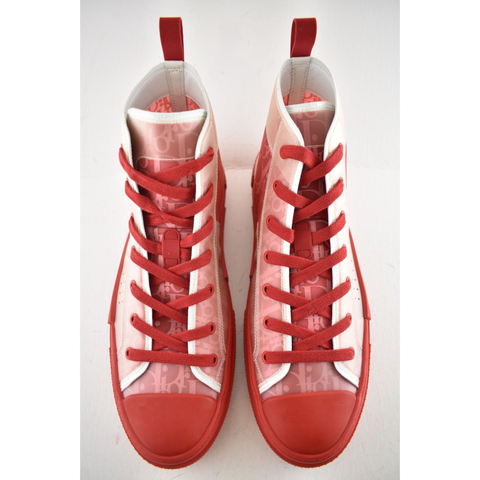 Dior Dior Mens B23 Red Oblique Transparent High Top Sneaker 44 11 Size US 11 / EU 44 - 7 Thumbnail