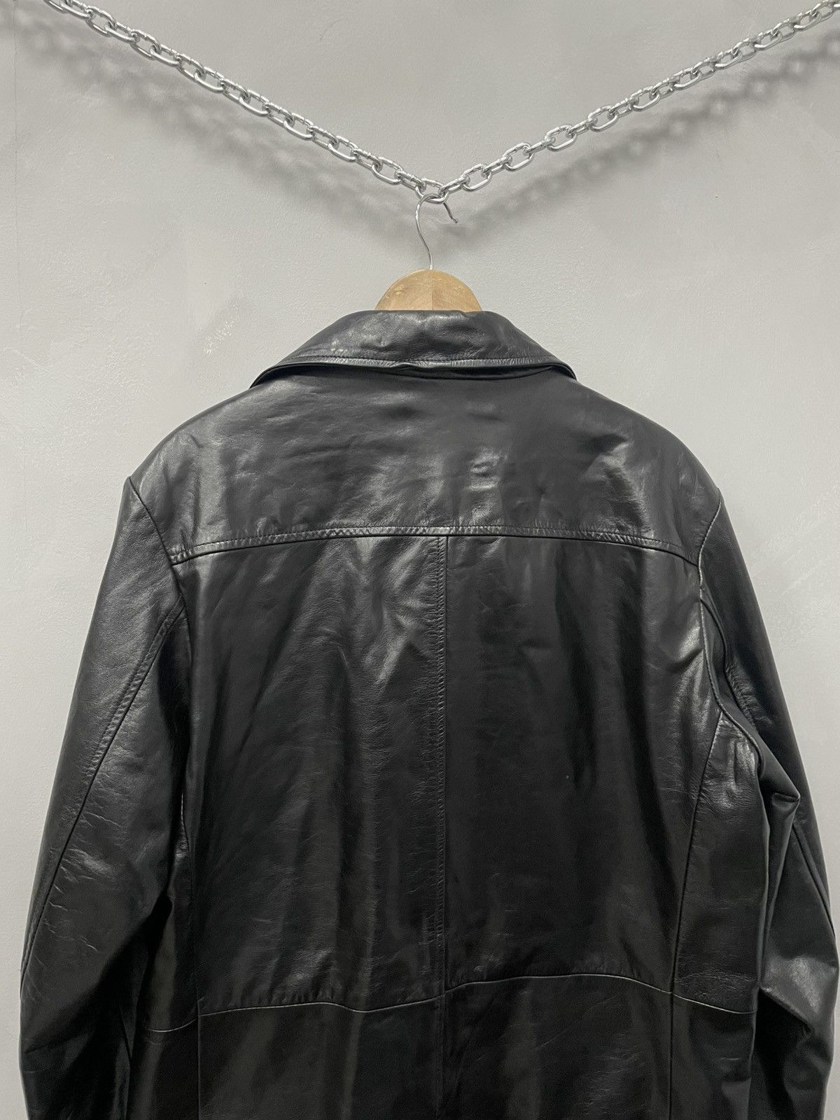 Leather × NFL Vintage Black Leather Coat I REDSKINS Japanese Brand Size US M / EU 48-50 / 2 - 14 Thumbnail