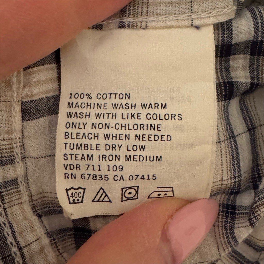 Nautica Nautica Mens Shirt Size L White Plaid Long Sleeve Butt Size US L / EU 52-54 / 3 - 5 Thumbnail