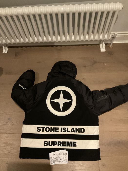 Supreme Stone Island Reversible Down Puffer Jacket Black