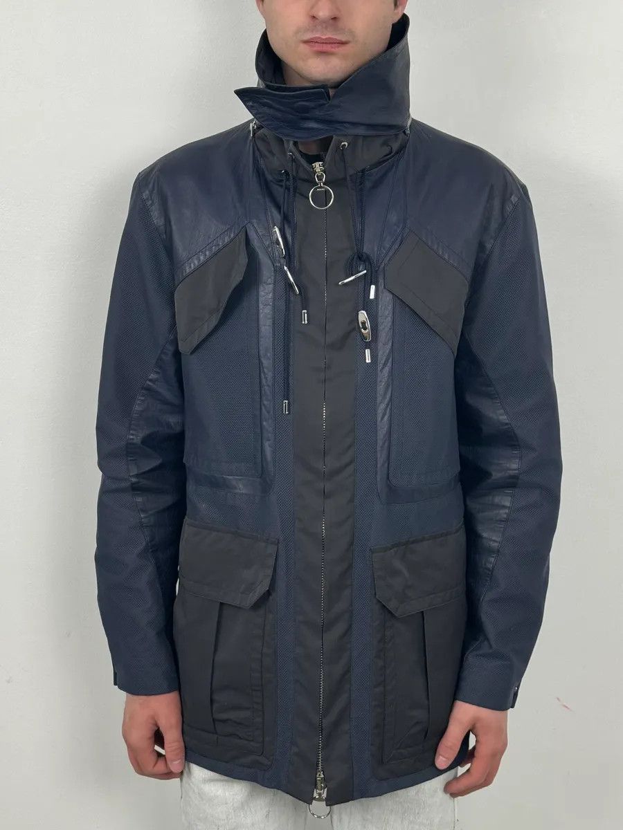 Gucci AW2010 Gucci Navy & Black Nylon & Leather Cargo Jacket Size US M / EU 48-50 / 2 - 2 Thumbnail