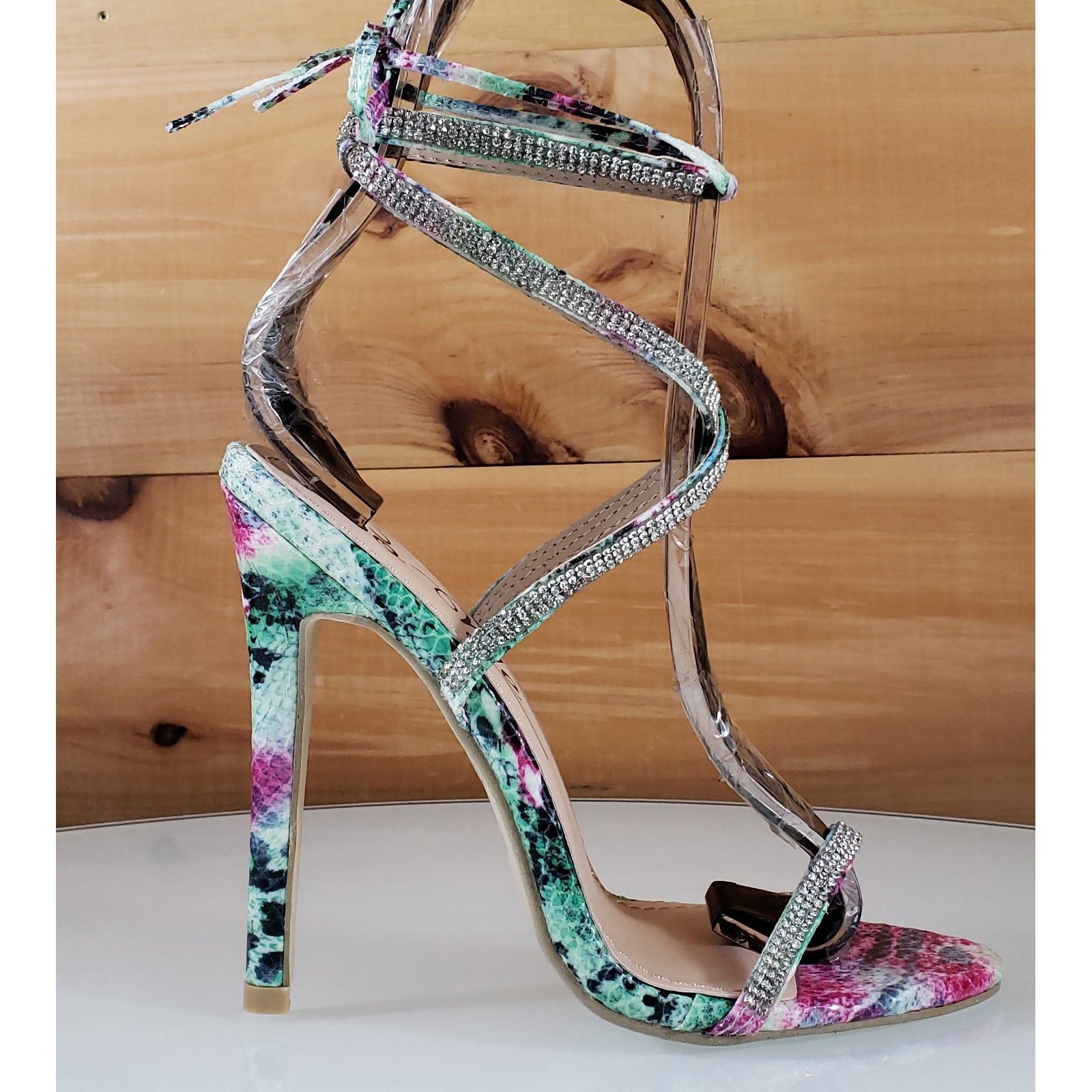 Other Seren Multi Snake Tie Up Strappy Rhinestone Stiletto - 4.5" Size US 10 / IT 40 - 1 Thumbnail