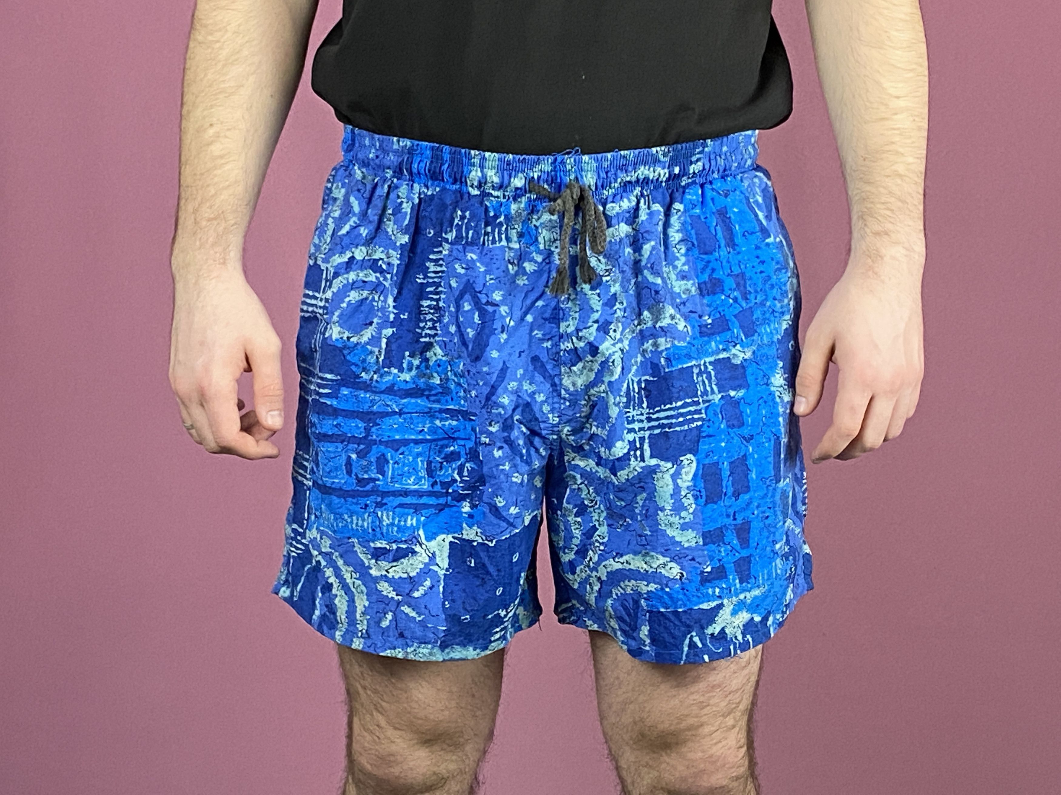 Designer × Vintage 90s Santostefano Vintage Men's Swim Shorts - Size L Size US 34 / EU 50 - 1 Thumbnail