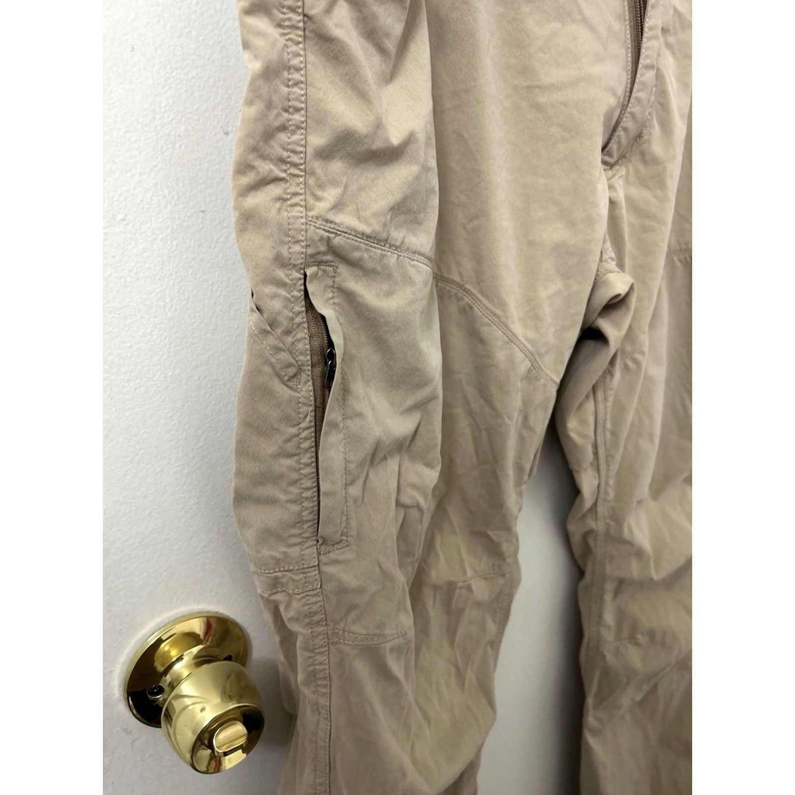 Vintage KÜHL Rydr Pants Mens 36x29 Tan Khaki Flat Front 5-Pocket Canvas Stretch Outdoor Hiking Casual Workwear Regular Fit Size US 36 / EU 52 - 7 Thumbnail