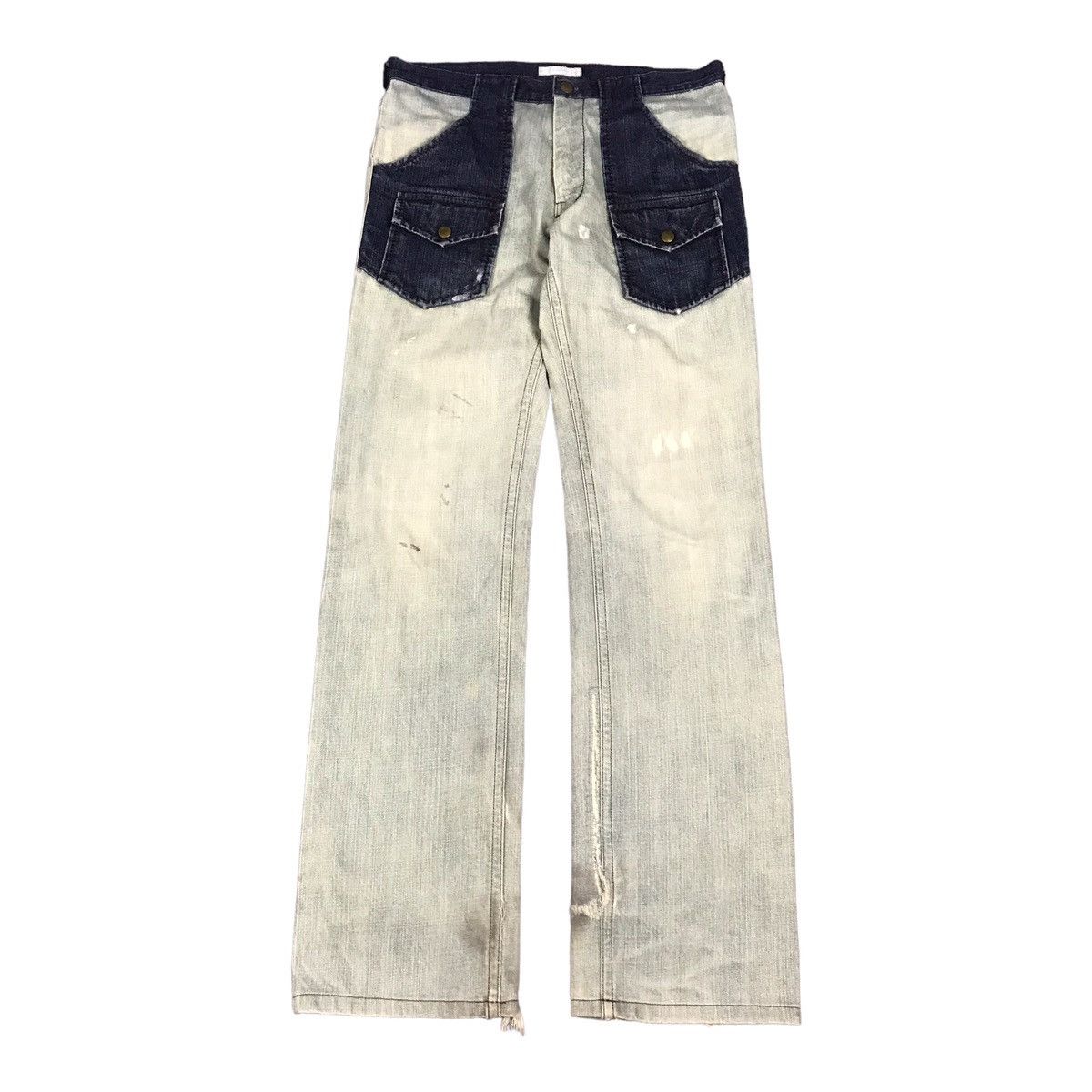 Number (N)ine NUMBER NIME LIGHT DENIM BUSHPANTS DISTRESS JEANS Size US 30 / EU 46 - 1 Thumbnail