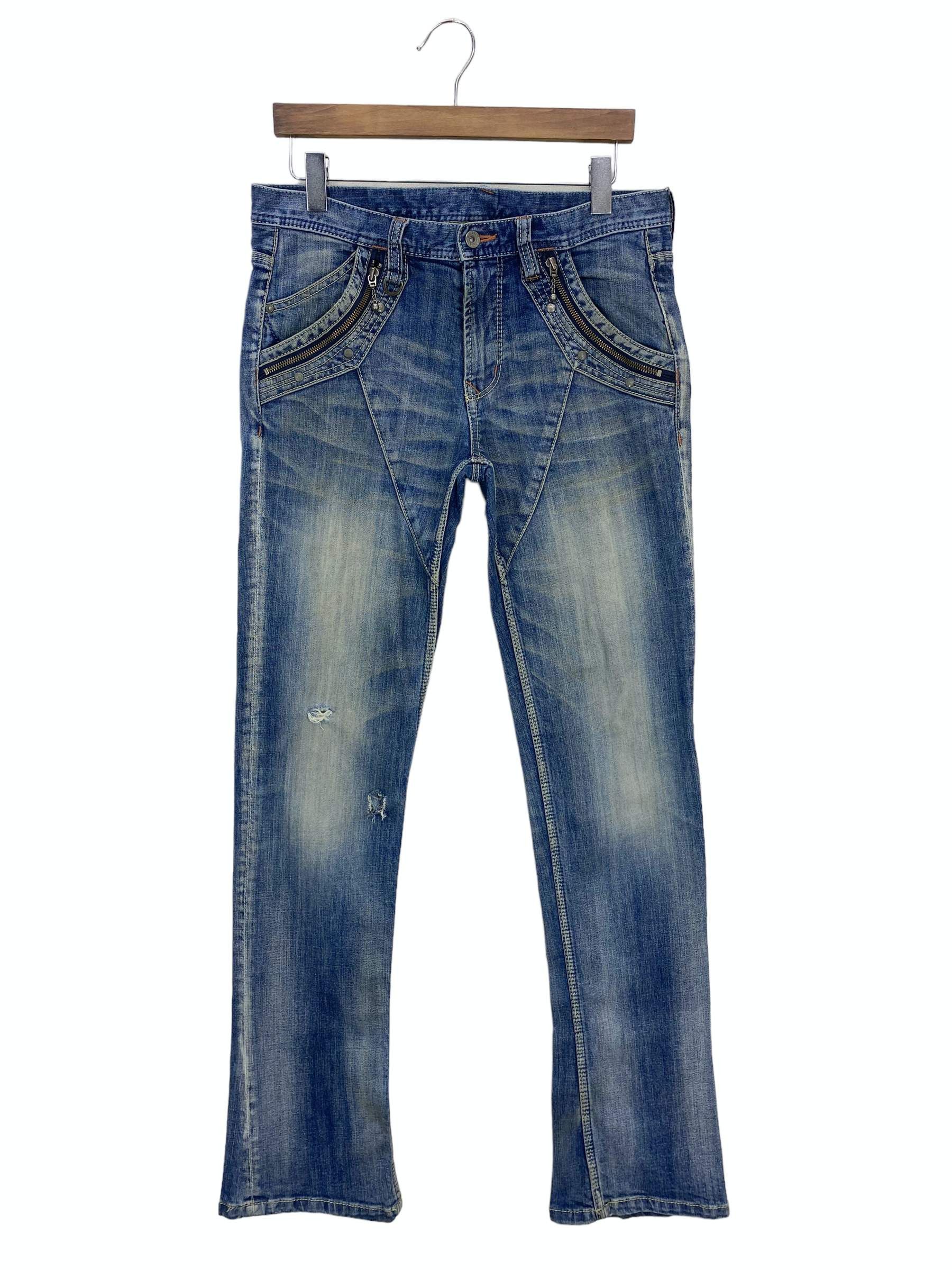 Japanese Brand × Nicole Club Nicole Hideaways Pants Multi Zipper Flare Jeans Size US 34 / EU 50 - 2 Thumbnail
