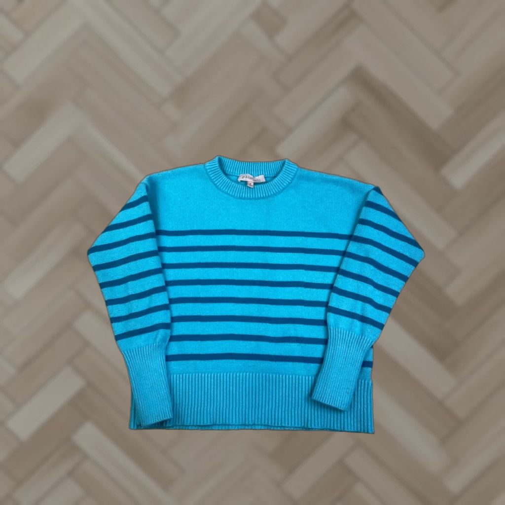 Vintage Philosophy Sweater Womens M Blue Knit Casual Crew Neck Long Sleeve Size M / US 6-8 / IT 42-44 - 1 Thumbnail