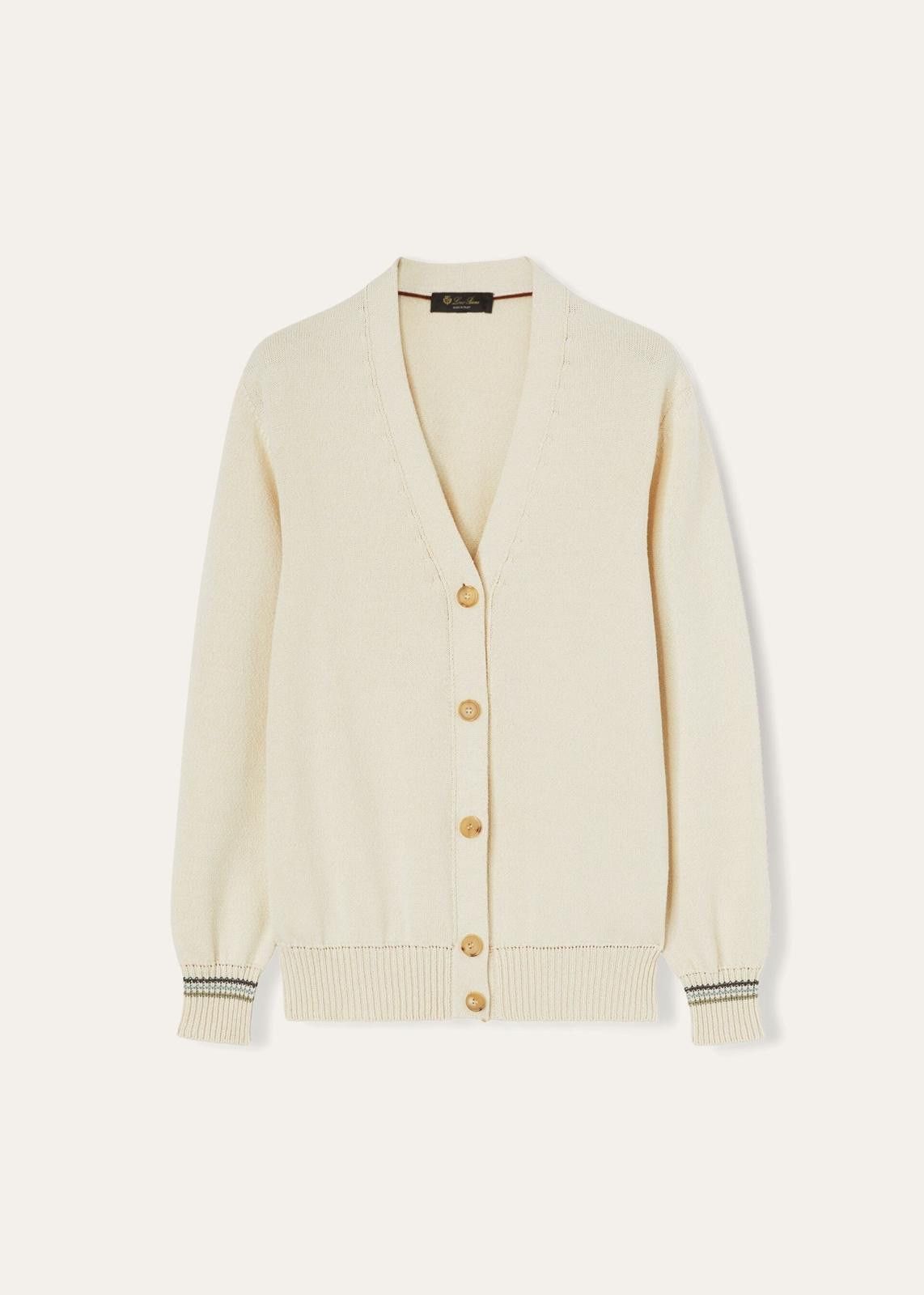 o1srvl11e0125 Cotton Silk Cardigan in Ivory