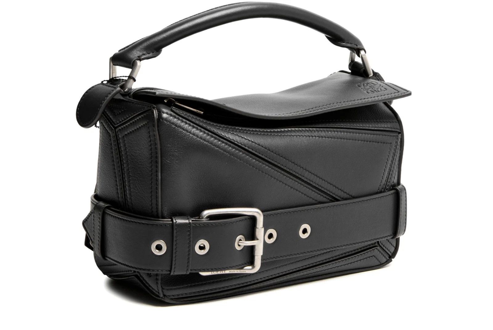 Loewe LOEWE Puzzle Biker Small Black Leather Top Handle Bag Size ONE SIZE - 2 Thumbnail