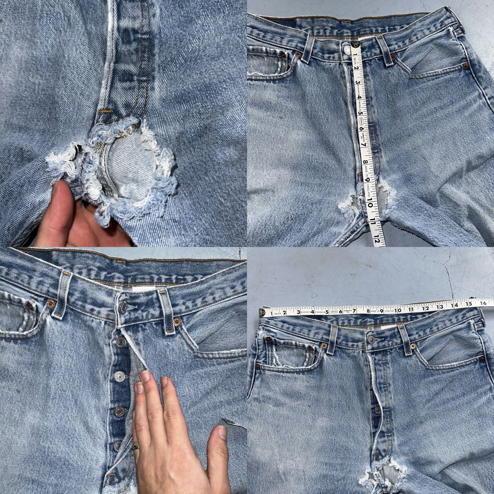Levi's VINTAGE Levi's 501 Jeans Men's Regular Fit Straight Leg 90s Light Wash Denim 34x36 Size US 34 / EU 50 - 8 Thumbnail