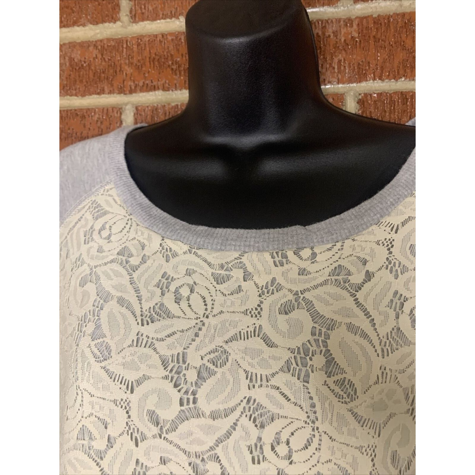 Other Maria Gabrielle Womens Pullover Sweatshirt Gray Lace Medium Size M / US 6-8 / IT 42-44 - 3 Thumbnail