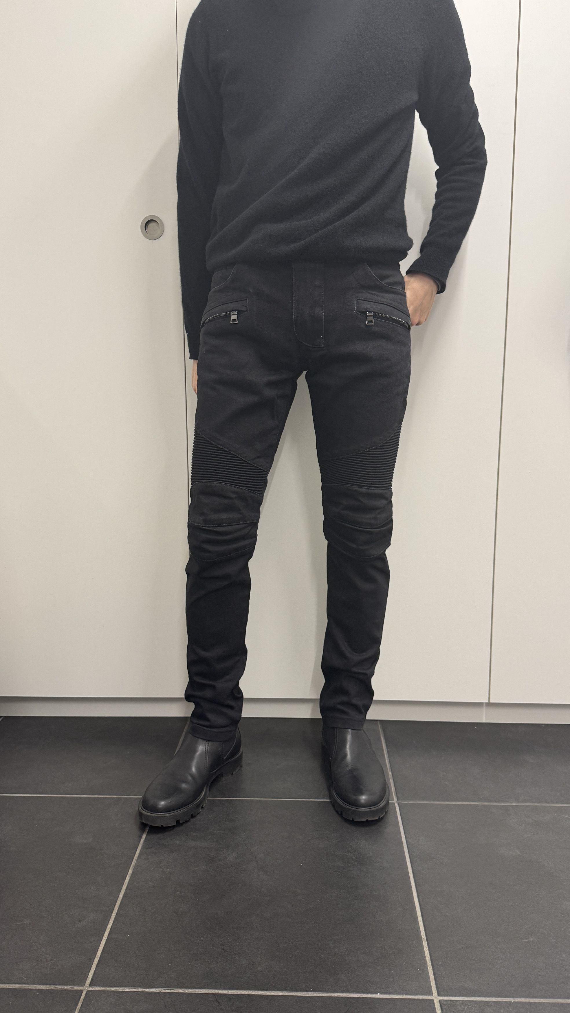 Balmain 2011 Christophe Decarnin denim biker Size US 31 - 11 Thumbnail