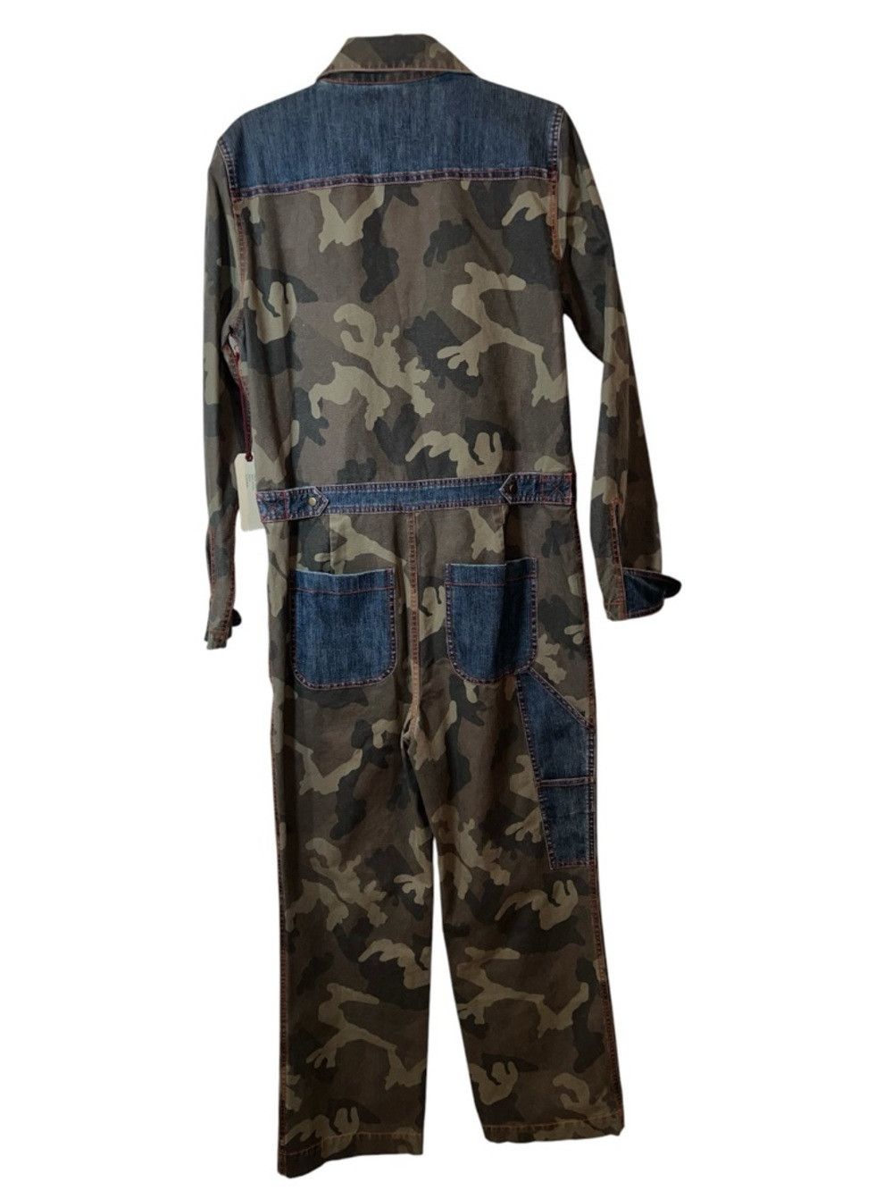 Other La Bohème Jonah Camo Jumpsuit Denim Patch Pocket Zip Front Size 30" / US 8 / IT 44 - 5 Thumbnail
