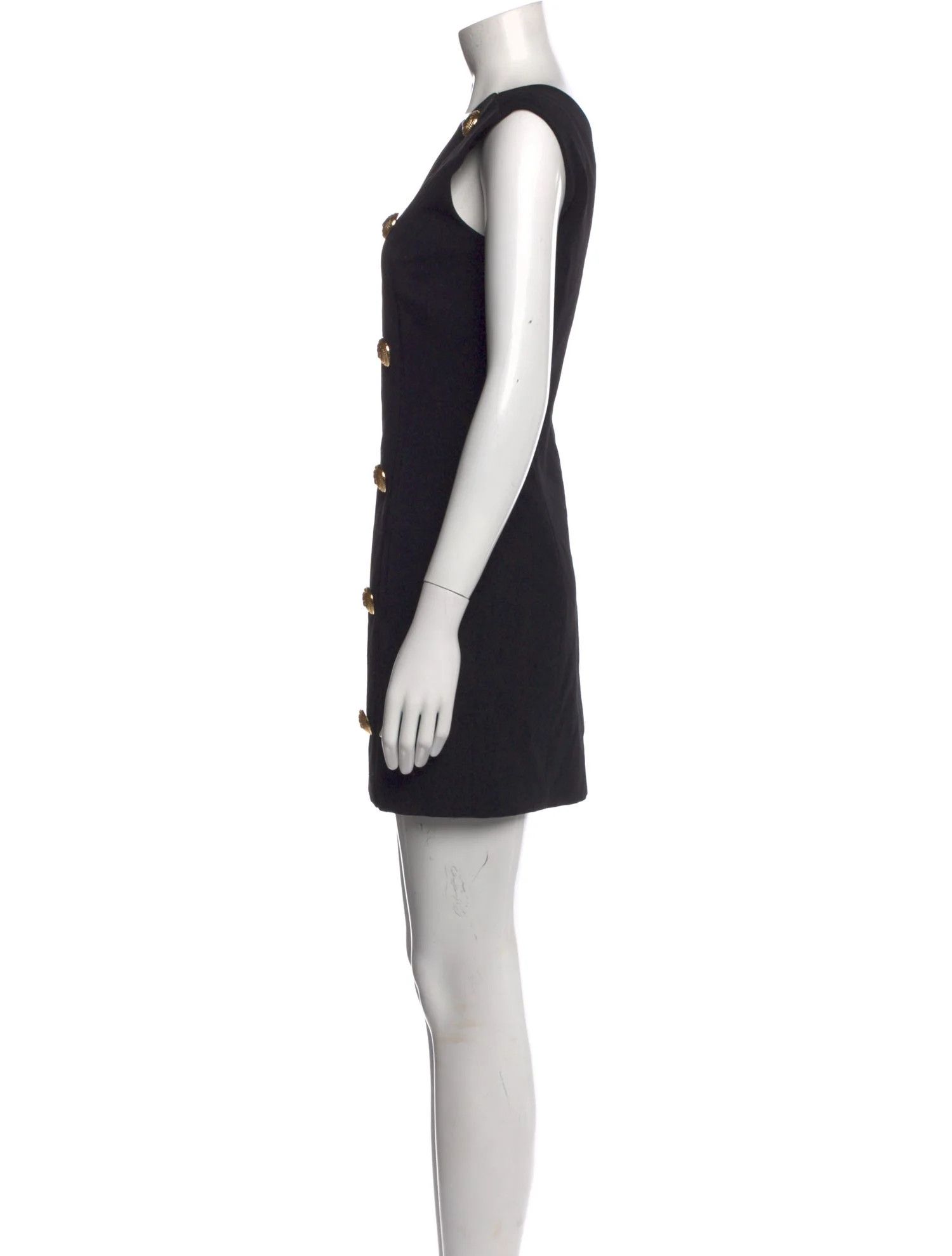 Balmain o1s1wg110825 Wool Knit Mini Dress in Black Size M / US 6-8 / IT 42-44 - 3 Thumbnail