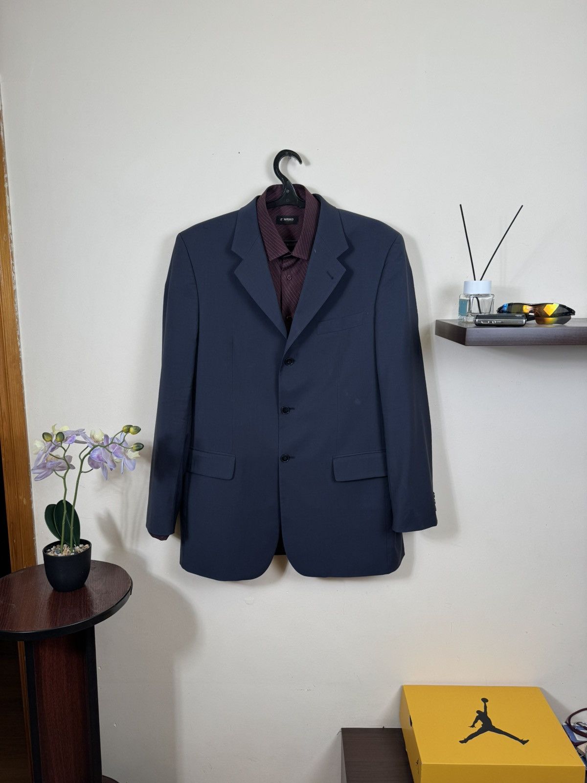 Yves Saint Laurent Vintage Yves Saint Laurent Costume Blue YSL Blazer Jacket Size 50R - 3 Thumbnail