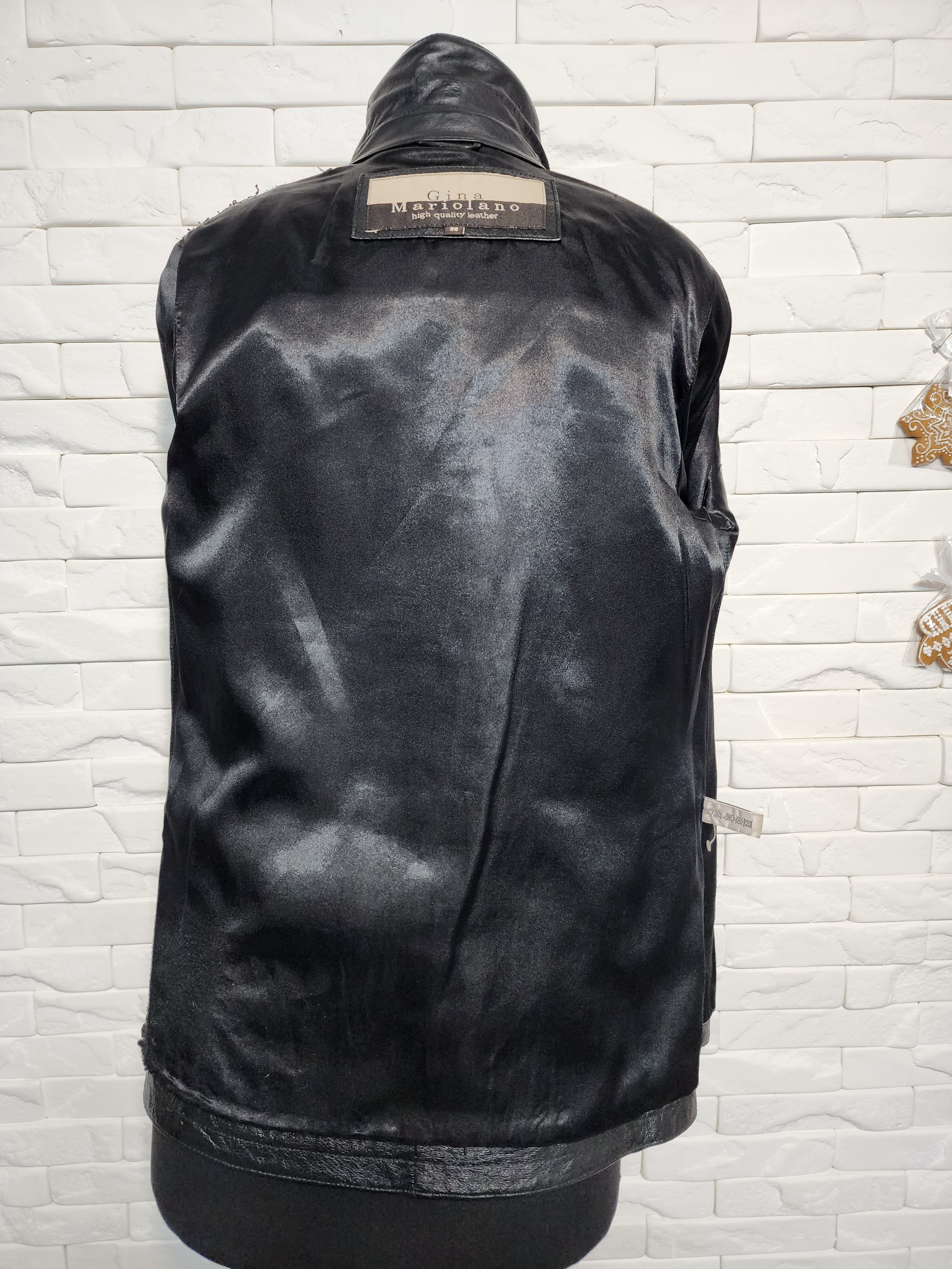 Other Women's Black Leather Jacket: Buttons Front Size M / US 6-8 / IT 42-44 - 7 Thumbnail