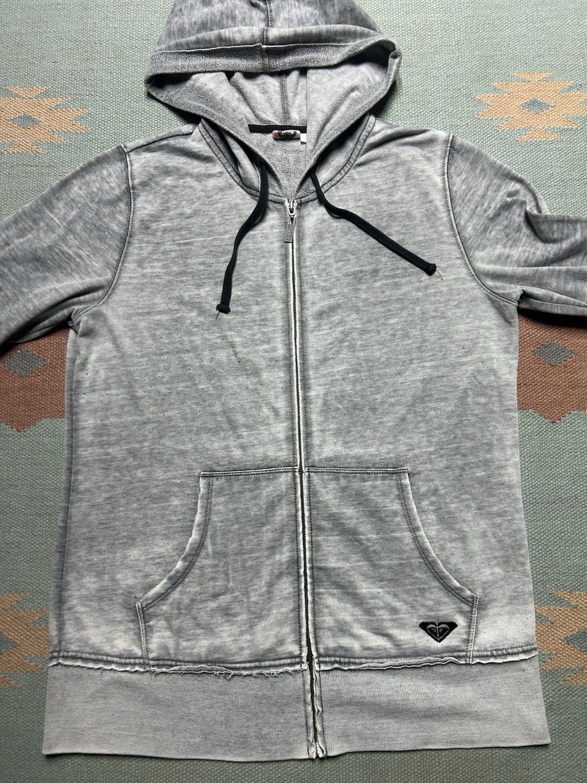 Vintage Roxy surf hoodie zip quiksilver billabong heart women’s Lg Size L / US 10 / IT 46 - 2 Thumbnail