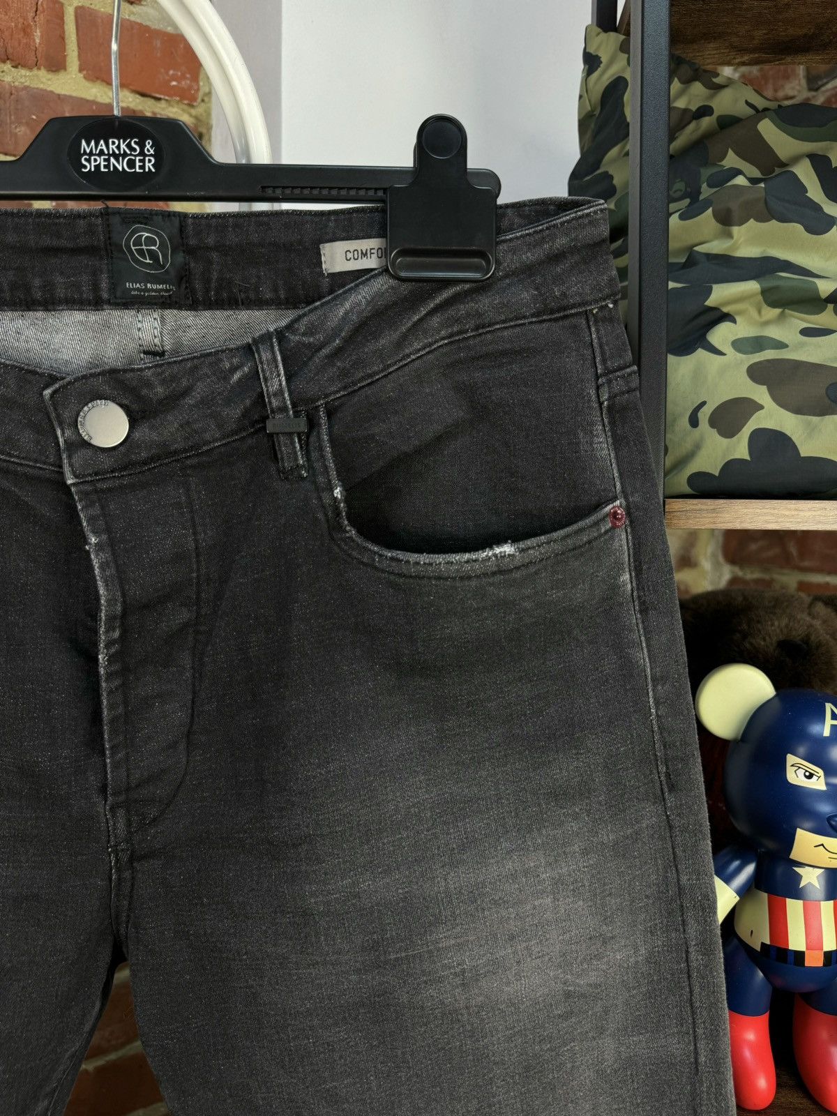 Other Elias Rumelis Dave Comfort Intense Black Jeans Size US 33 - 7 Thumbnail