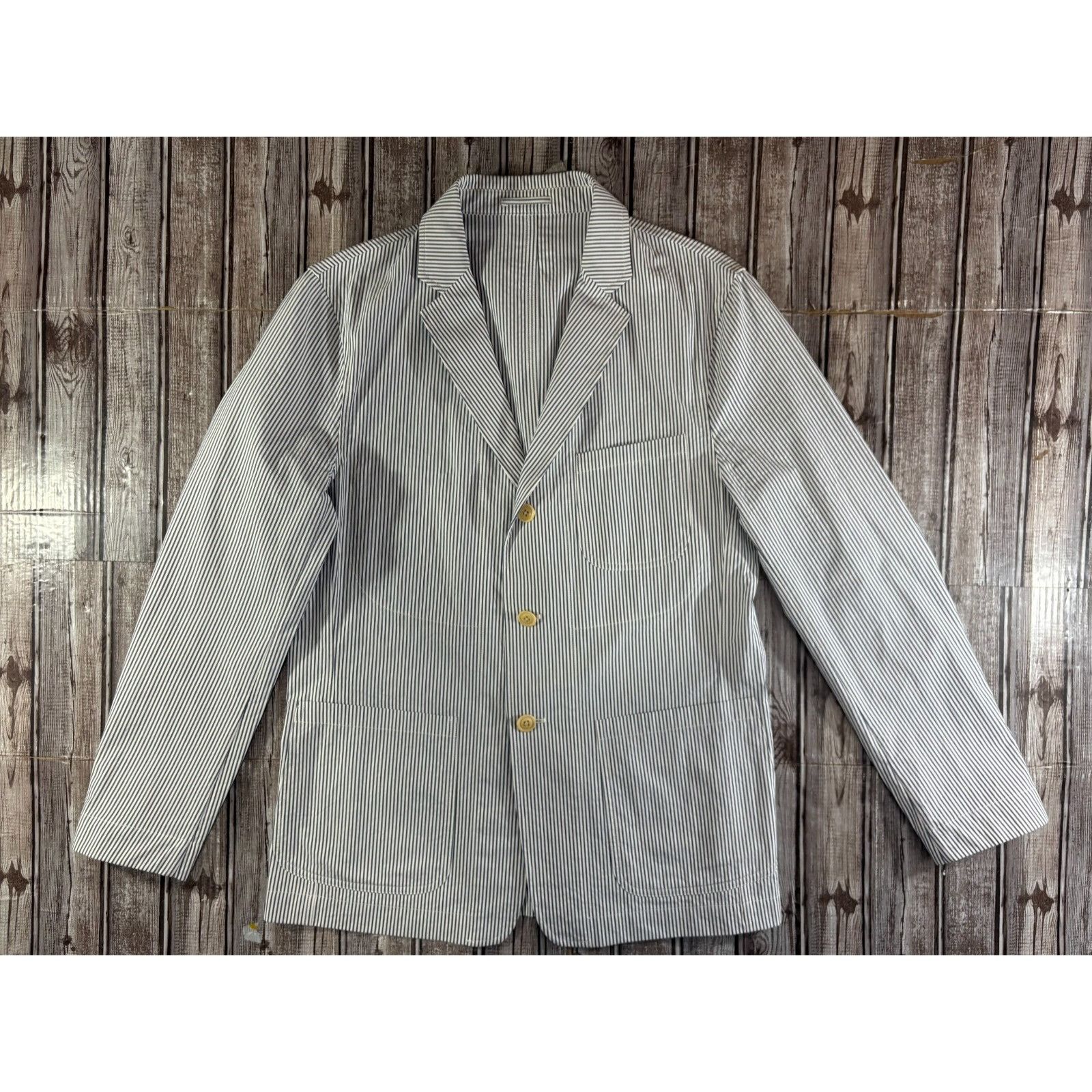 Todd Snyder Todd Snyder Seersucker Striped Chore Blazer jacket sz M blue Size 40R - 1 Thumbnail