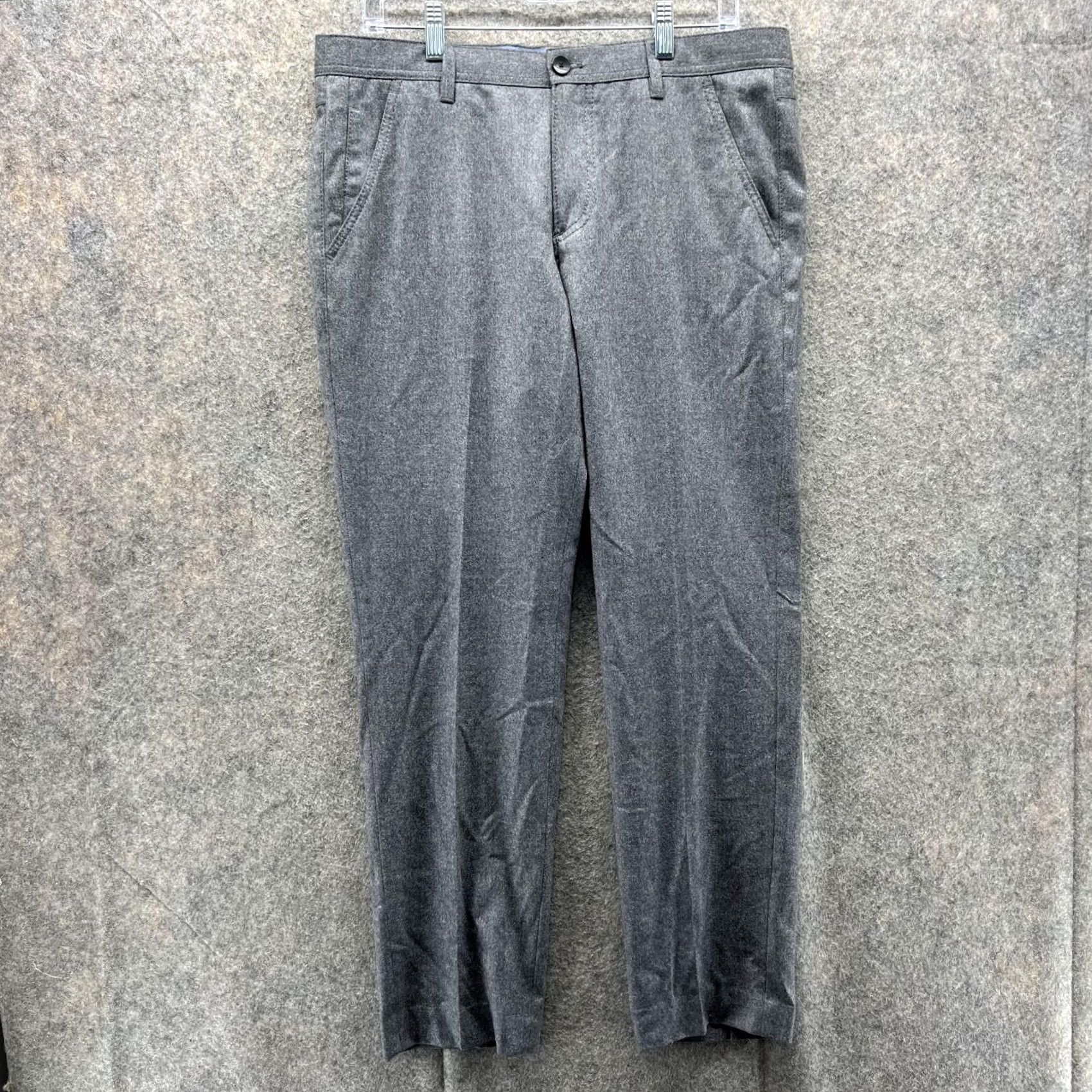 Vintage VINTAGE: NO Hugo Boss Pants Men 34R Gray Chino Pleated Dress Casual Wool Trousers Size US 34 / EU 50 - 2 Thumbnail