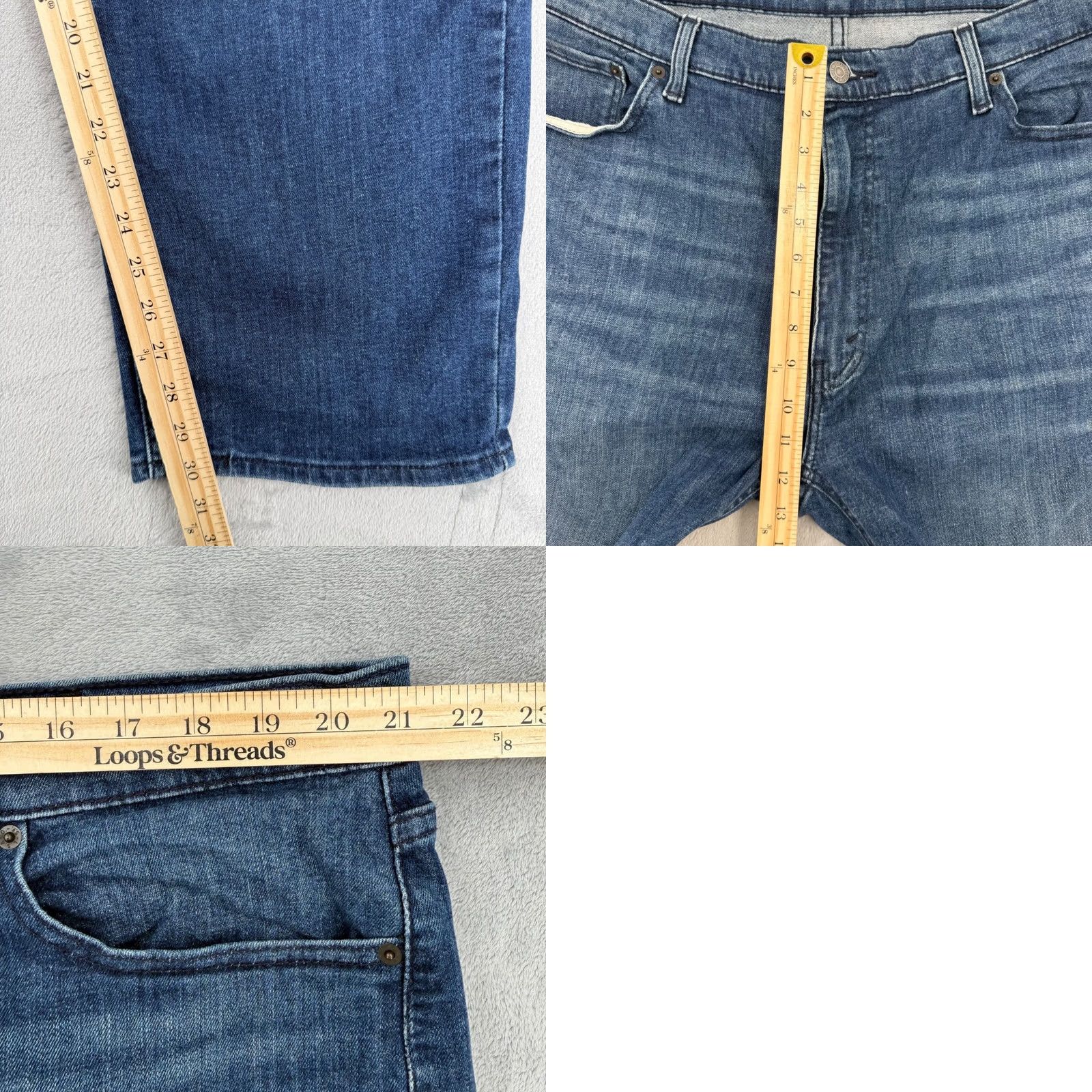 Levi's Levis 541 Athletic Taper Jeans Blue Denim 42x32 Mens Stretch Cotton Polyester Elastane 5-Pocket Zip Button Closure City Vintage No? Size US 42 / EU 58 - 9 Thumbnail