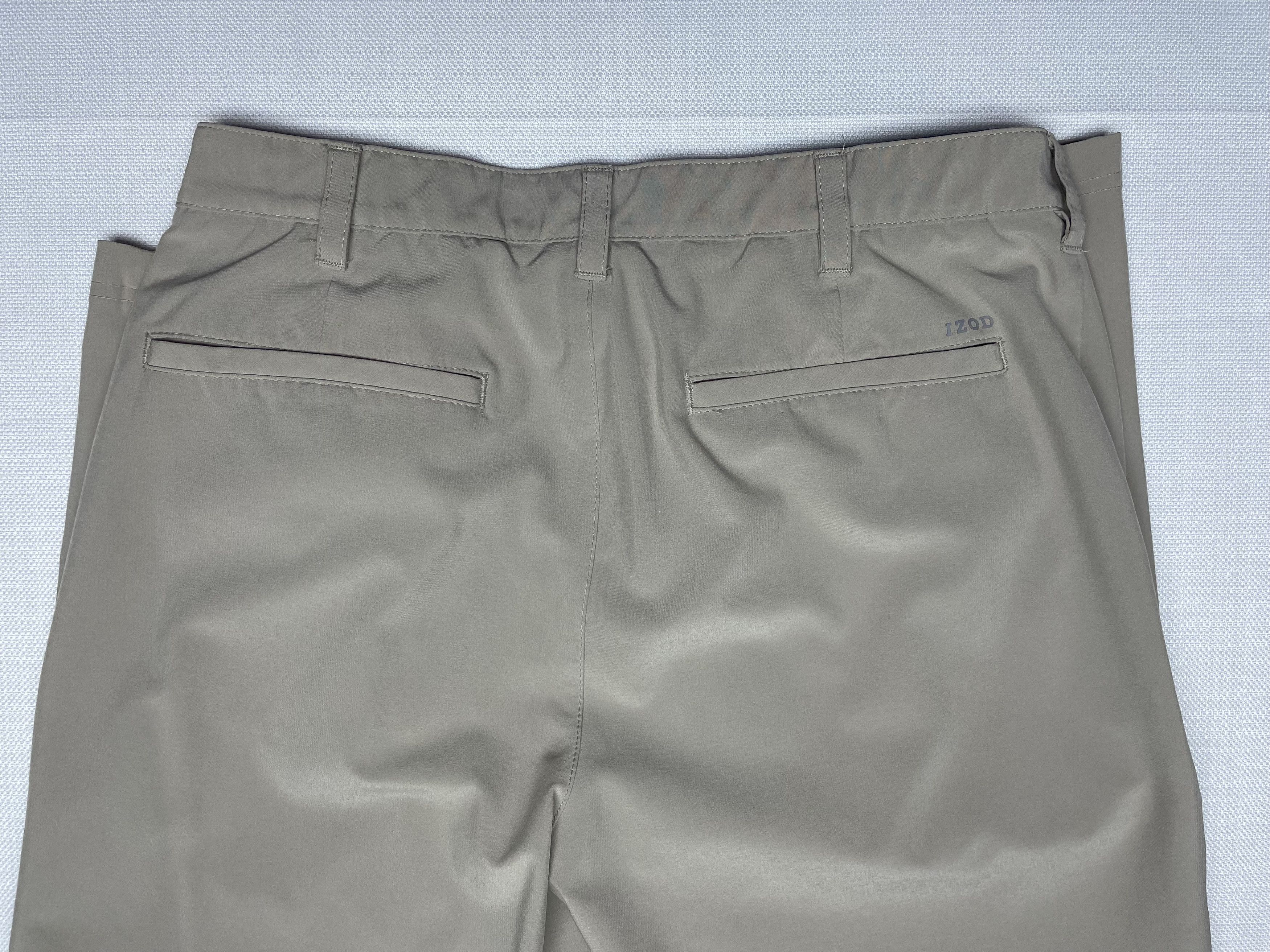 Izod Men's IZOD Golf Pants Performance Flat Front Tan Pant 34/34 Size US 34 / EU 50 - 5 Thumbnail