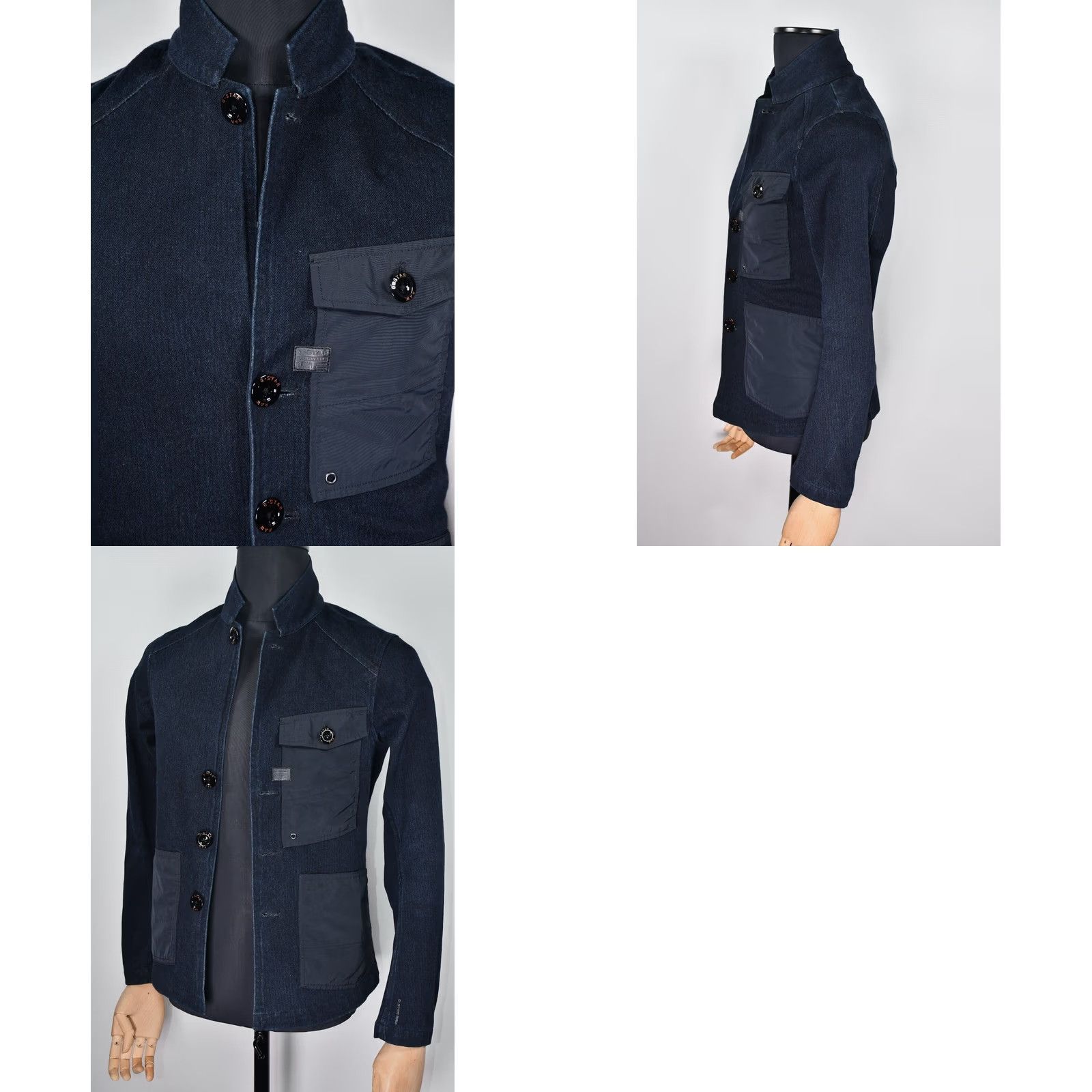 G-Star G-Star Coban Sweat Cropped Blazer Indigo Jersey Herringbone Mens S Blue Vintage No Size US S / EU 44-46 / 1 - 8 Thumbnail