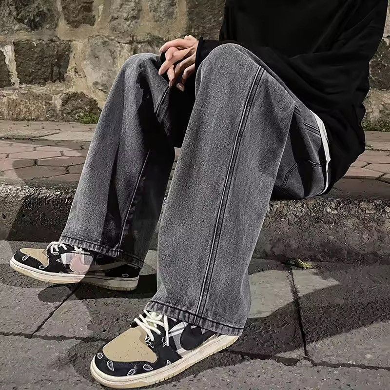 Jean Washed Denim Pants - Y2K Wide Leg Skate Jeans Size US 31 - 4 Thumbnail