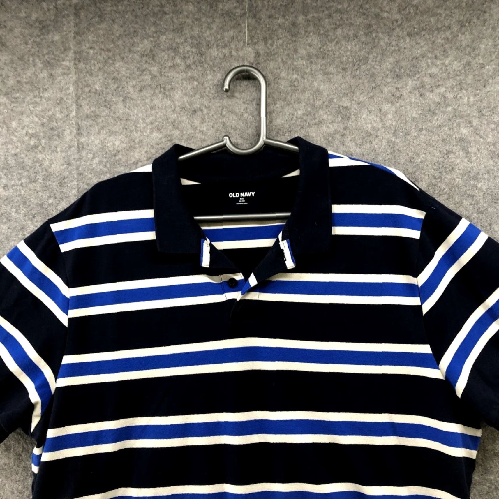 Old Navy Old Navy Polo Shirt Mens 2XL Short Sleeve Blue Striped Cotton Blend Shirt Polo Classic Preppy Casual Mens XX L Size US XXL / EU 58 / 5 - 3 Thumbnail