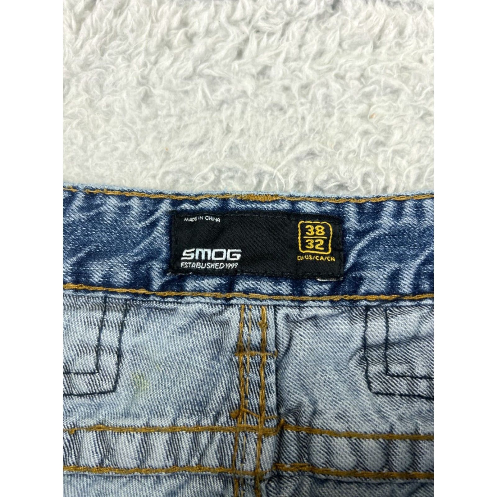 Denime Smog Jeans Men 38 Blue Denim Straight Distressed 38x32 Cotton Vintage No Size US 38 / EU 54 - 6 Thumbnail