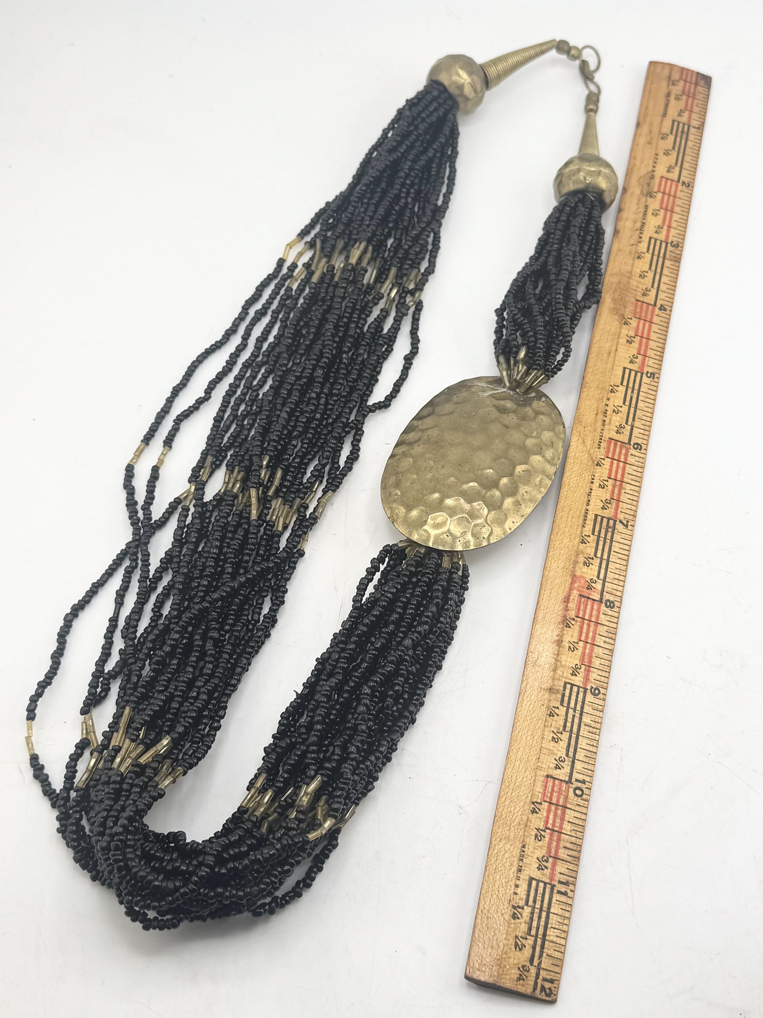 Vintage Vintage black seed bead tribal multi strand necklace Size ONE SIZE - 5 Thumbnail