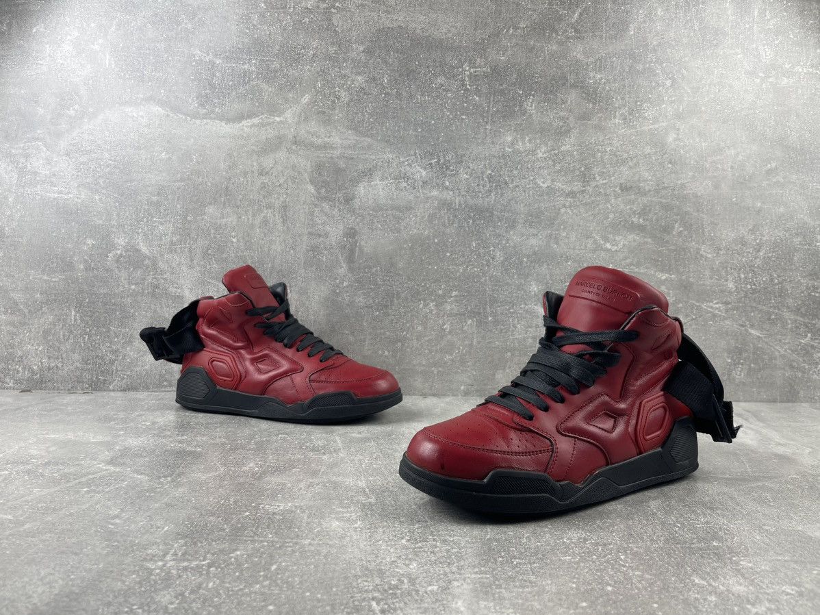 Marcelo Burlon Marcelo Burlon Red Leather Devil Opium Hight Sneakers Shoes Size US 8 / EU 41 - 4 Thumbnail