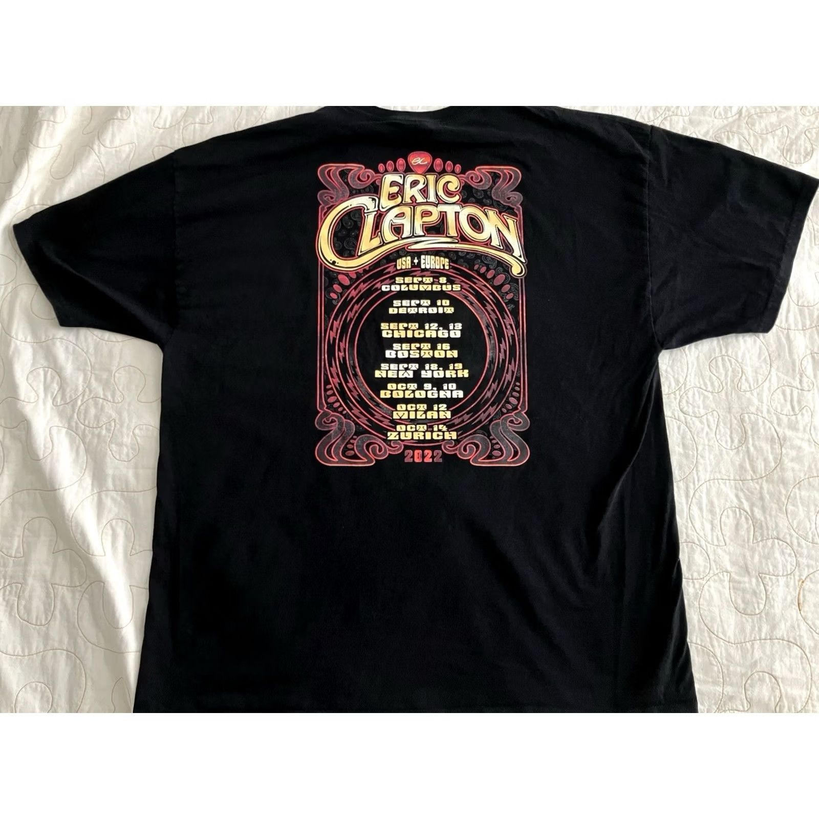 Hanes Eric Clapton Band Black T Shirt Sz M Psychedelic 2022 Tour Retro 60s Style Tee Size US XXL / EU 58 / 5 - 6 Thumbnail