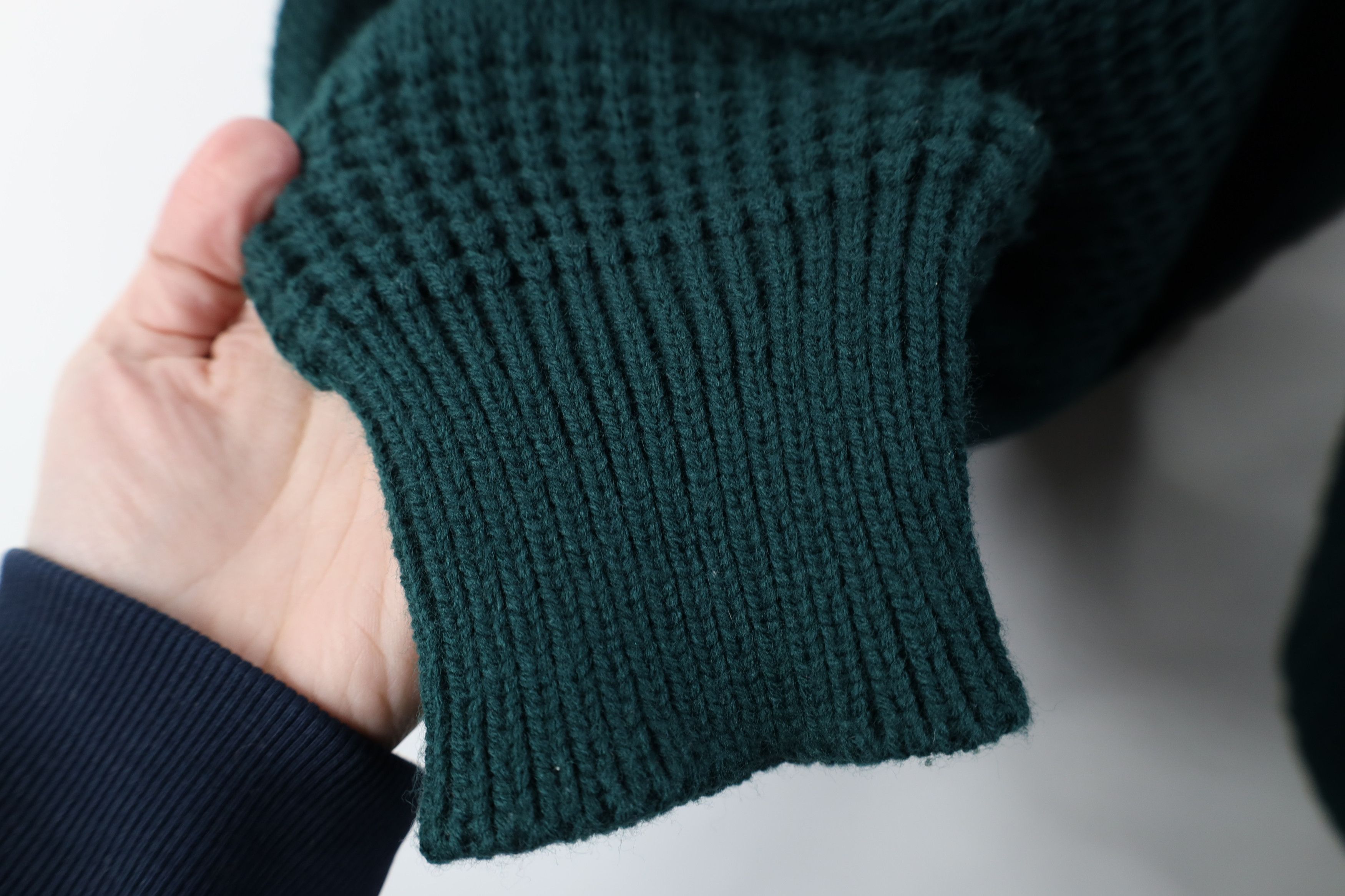 Vintage Vintage 90s Streetwear Ribbed Knit Cardigan Sweater Green Size US XL / EU 56 / 4 - 8 Thumbnail