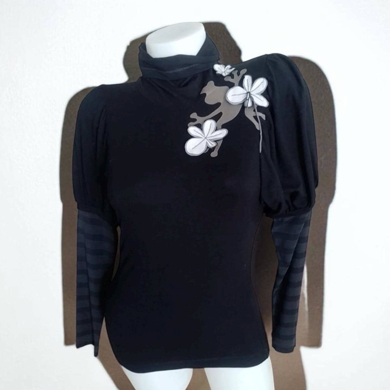Cop Copine The Cop Copine Striped Top Puffy Sleeves Size ONE SIZE - 3 Thumbnail