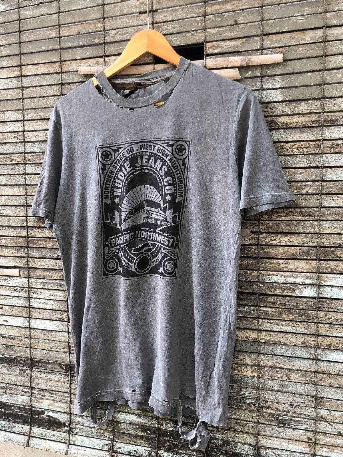 Japanese Brand × Nudie Jeans 💥RARE💥Vintage Distressed Nudie Jeans Tshirt Size US M / EU 48-50 / 2 - 5 Thumbnail