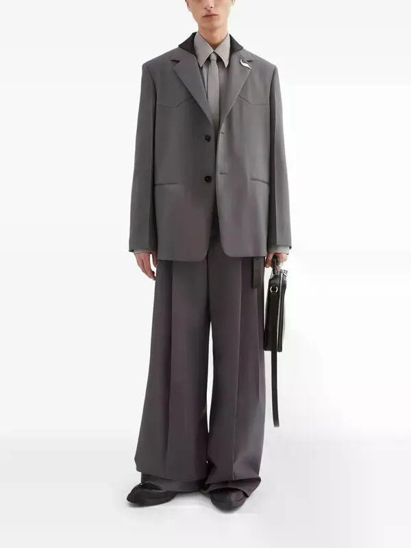 Jil Sander o1loc1c0426 Detachable Collar Tailored Jacket in Grey Size US S / EU 44-46 / 1 - 2 Thumbnail
