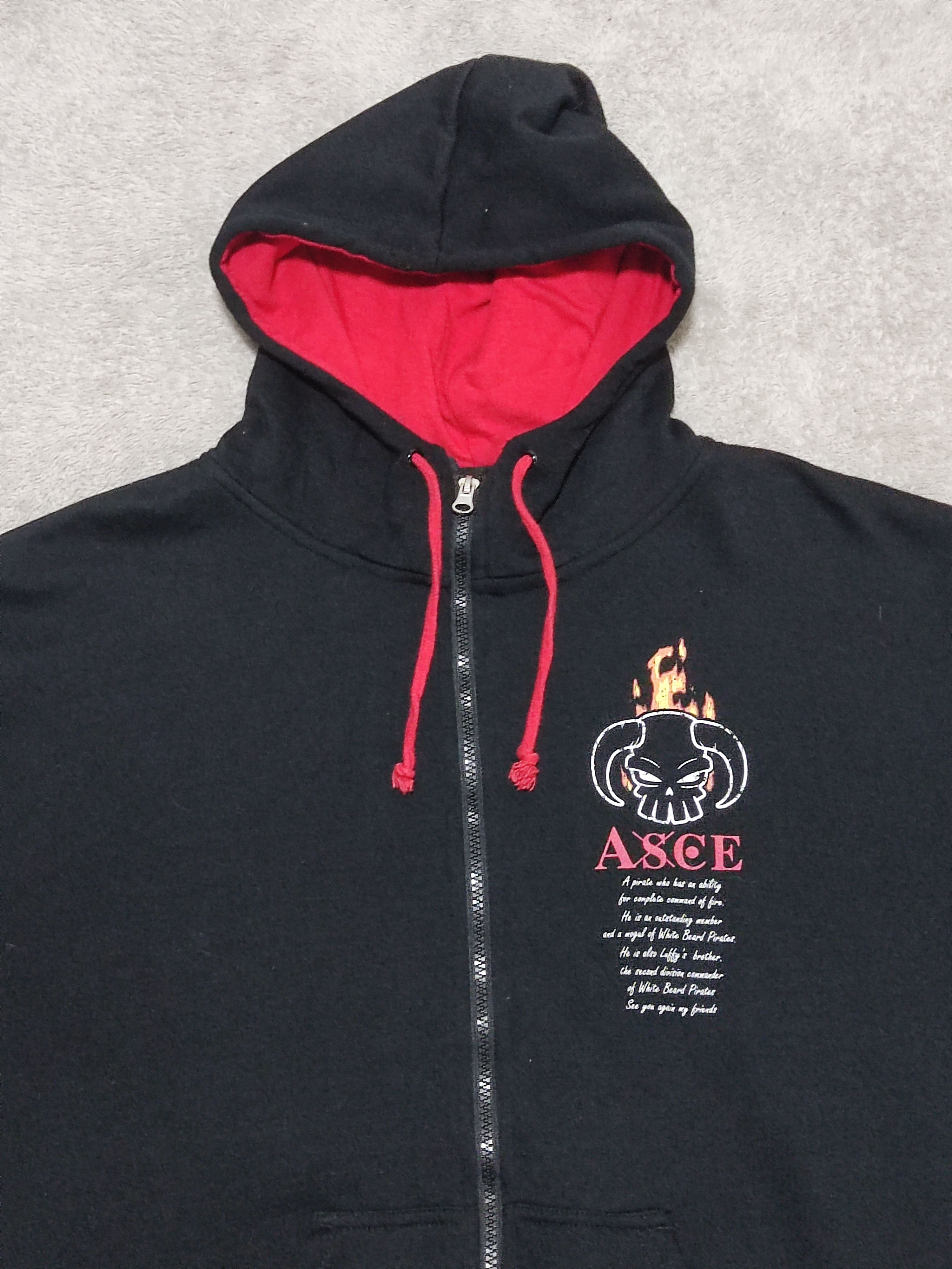One Piece Official One Piece Portgas D. Ace Tribute Full-Zip Hoodie Size US XL / EU 56 / 4 - 4 Thumbnail