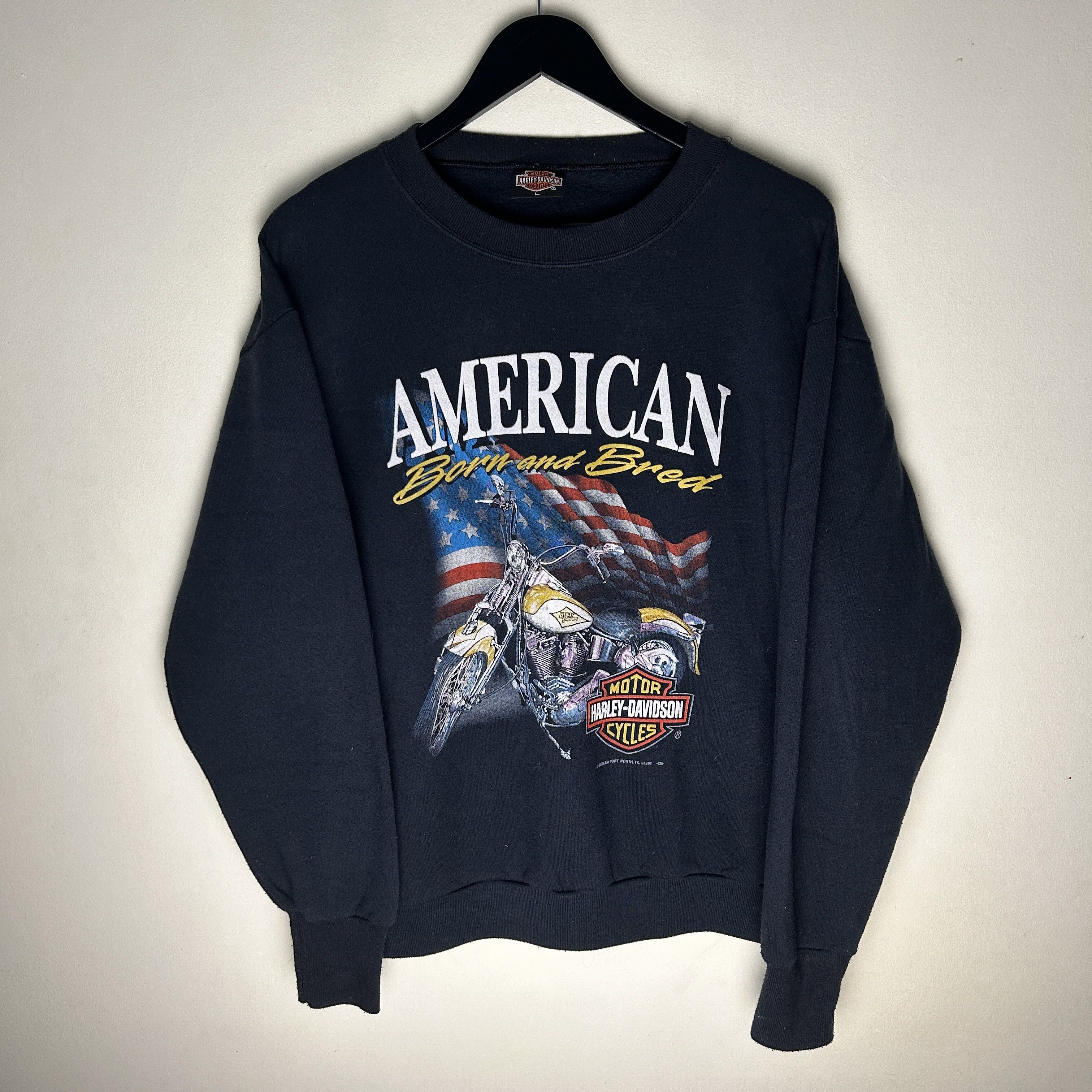 Vintage Vintage Harley Davidson Born And Bred 1992 Sweatshirt Size US L / EU 52-54 / 3 - 1 Thumbnail