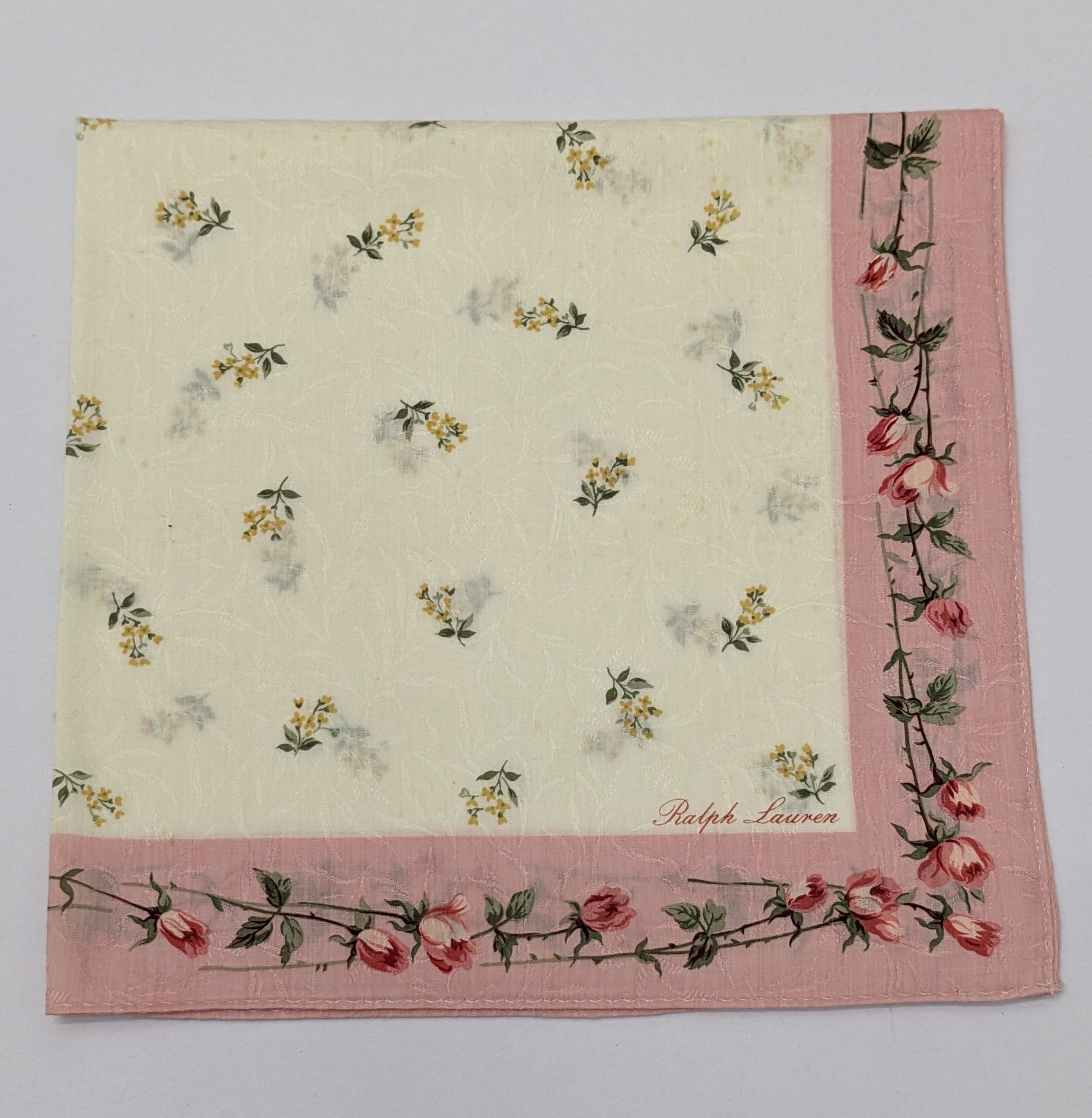 Ralph Lauren Ralph Lauren Pink Rose Vine & Wildflower Handkerchief Size ONE SIZE - 1 Thumbnail
