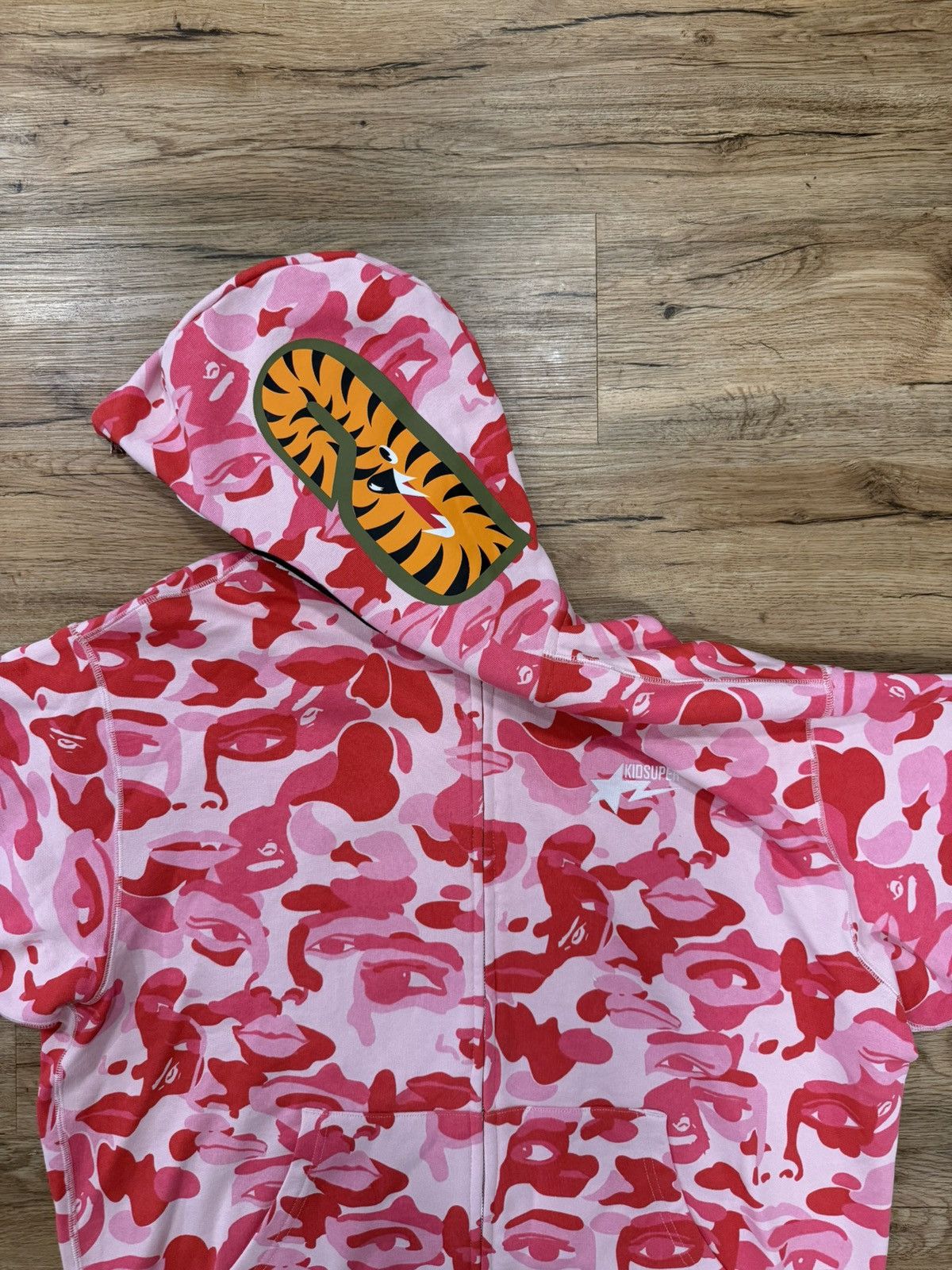 Bape BAPE x KidSuper Full Zip Shark Hoodie – Pink Camo Size US XXL / EU 58 / 5 - 8 Thumbnail