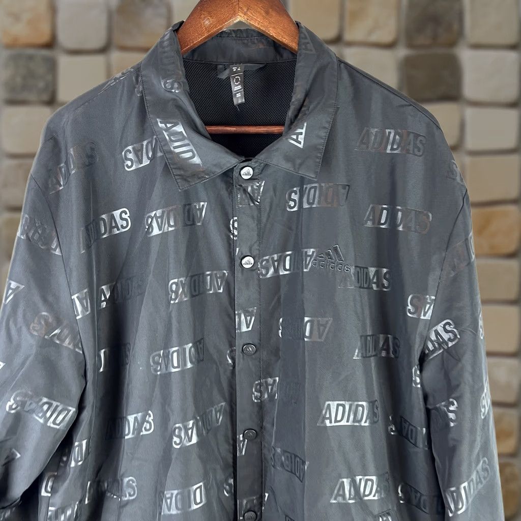 Adidas Adidas Jacket Mens Large Black Woven Coaches Jacket All Over Print IJ6434 Size US L / EU 52-54 / 3 - 1 Thumbnail