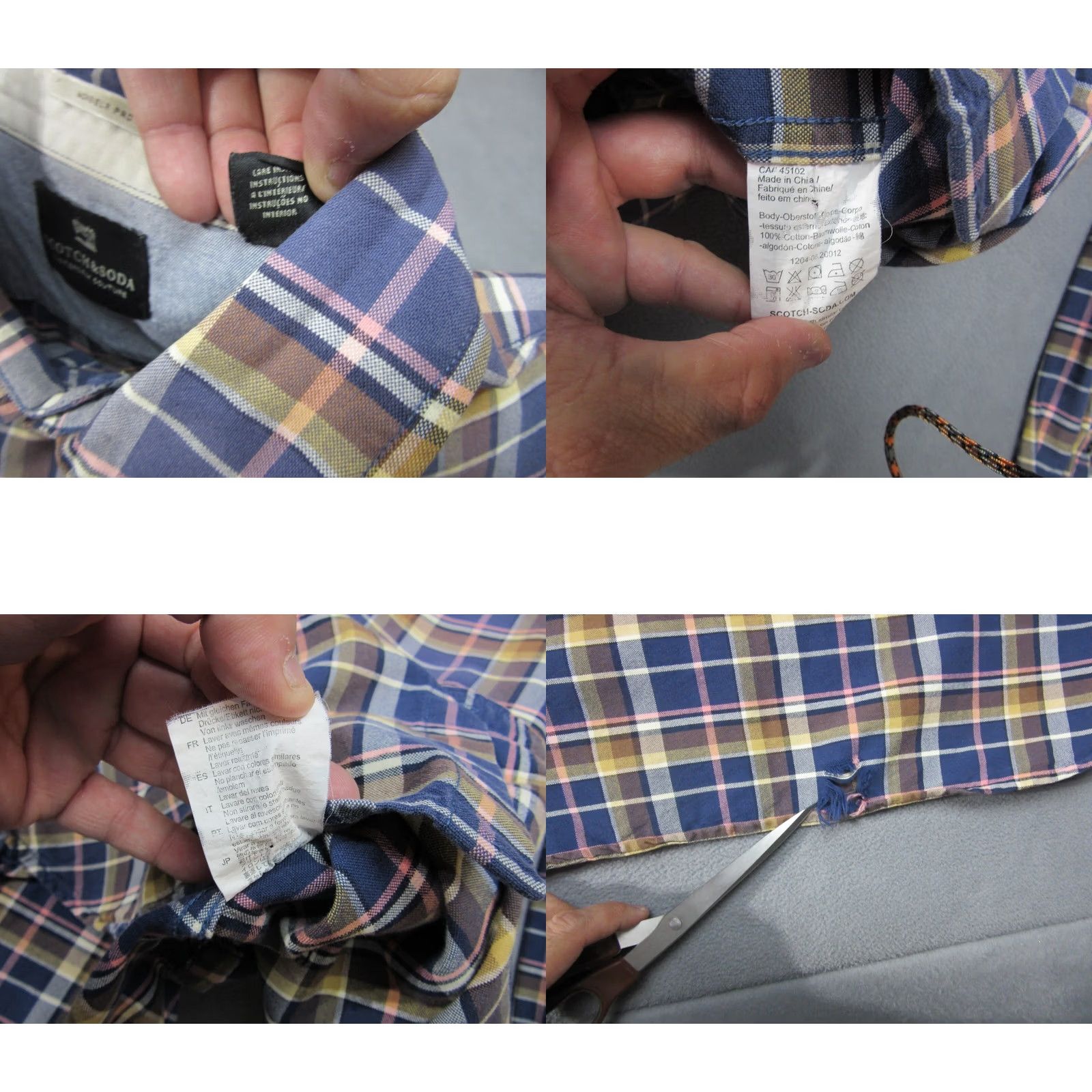 Scotch & Soda Scotch & Soda Shirt Mens Large Blue Plaid Button-Up Casual Monsieur Provocateur Size US L / EU 52-54 / 3 - 8 Thumbnail