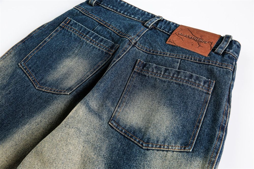 Vintage Men's loose street wide-leg gradient washed scimitar jeans Size US 32 / EU 48 - 5 Thumbnail