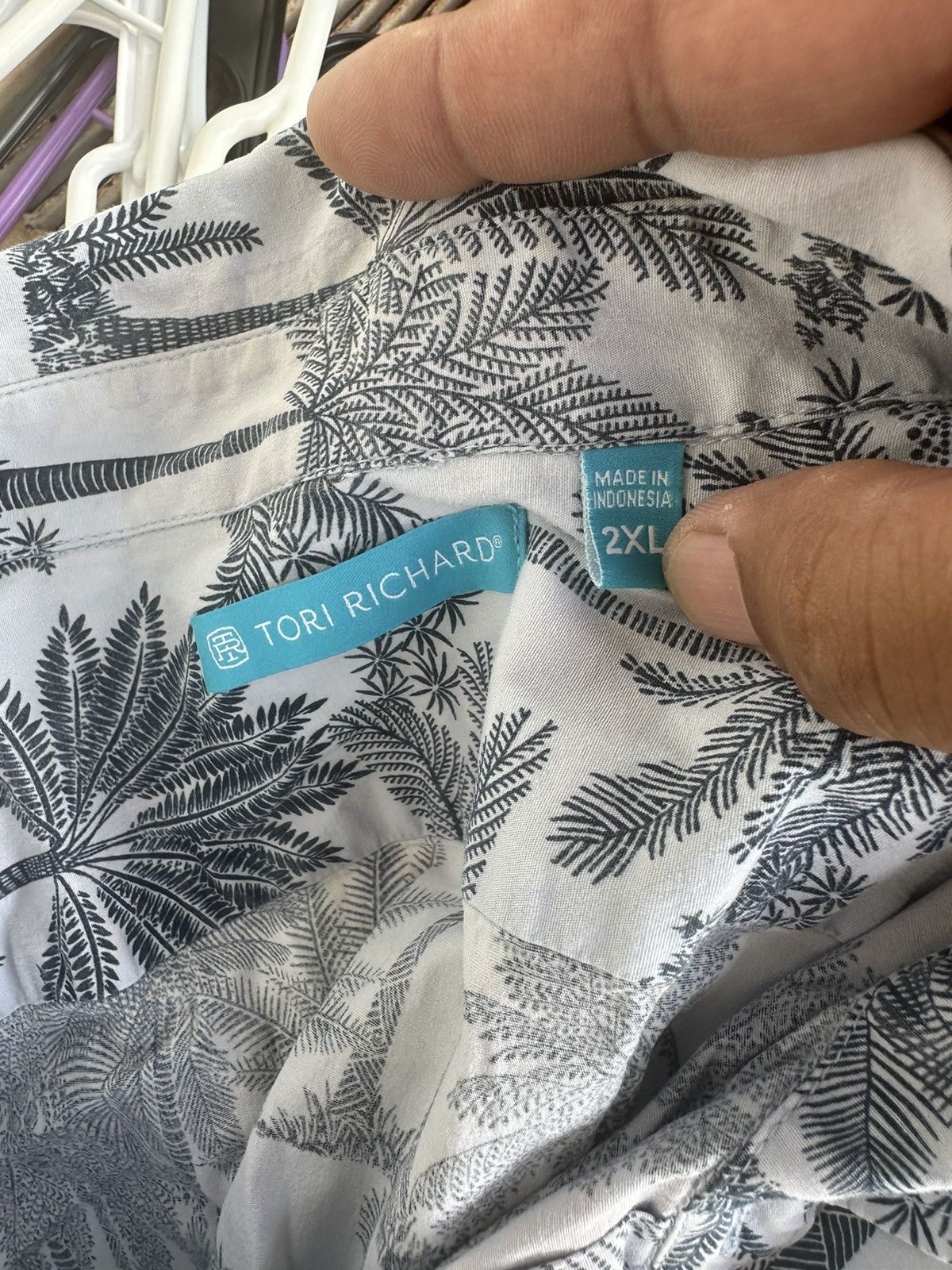 Tori Richard Tori Richard Hawaiian Palm Tree White Full Button Men's 2XL Size US XXL / EU 58 / 5 - 4 Thumbnail