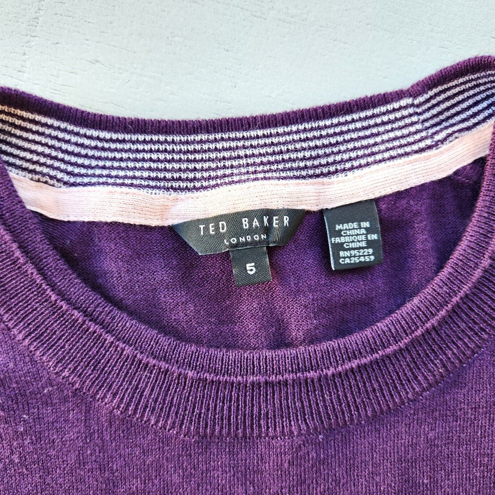 Ted Baker Ted Baker London Men's Purple Slim Crew Sweater Size 5 / XL Size US XL / EU 56 / 4 - 5 Thumbnail